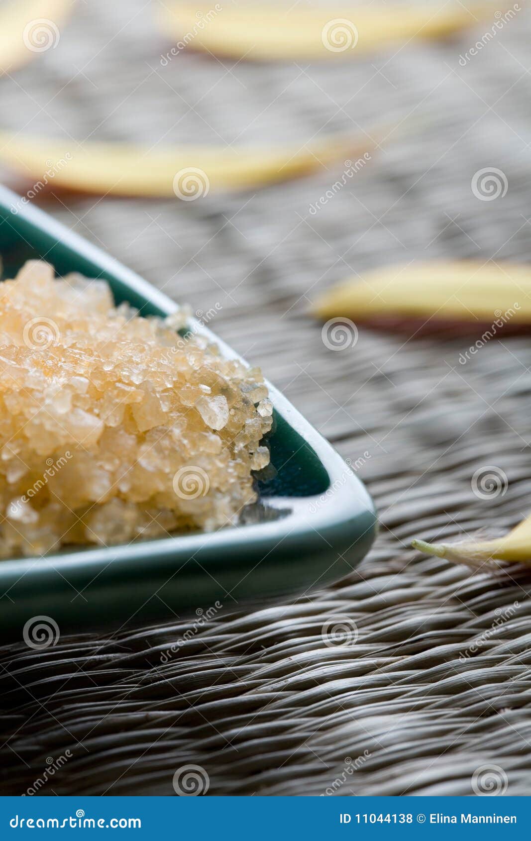 Bath salts in blue dish. stock photo. Image of salt, tranquility 11044138