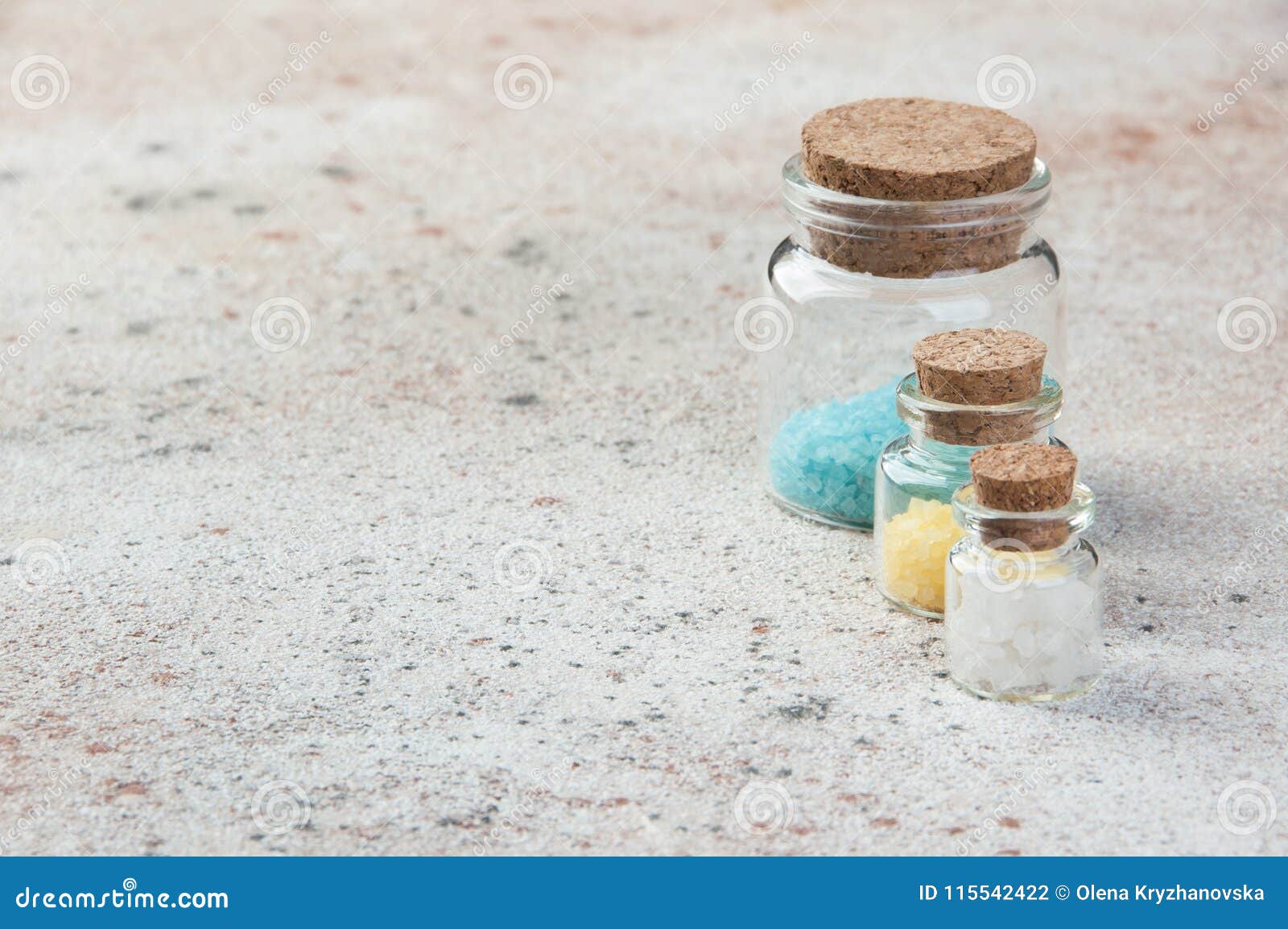 Bath Salts in Glass Bottles Stock Photo Image of setting, cosmetic