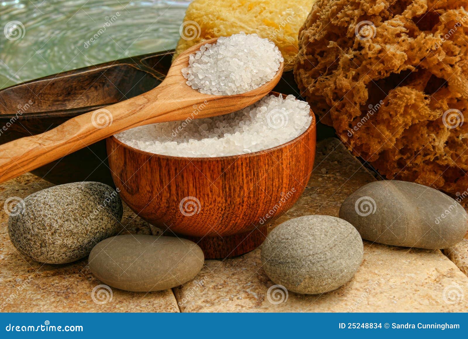 Bath Salts with River Rocks and Sponges Stock Photo Image of rock