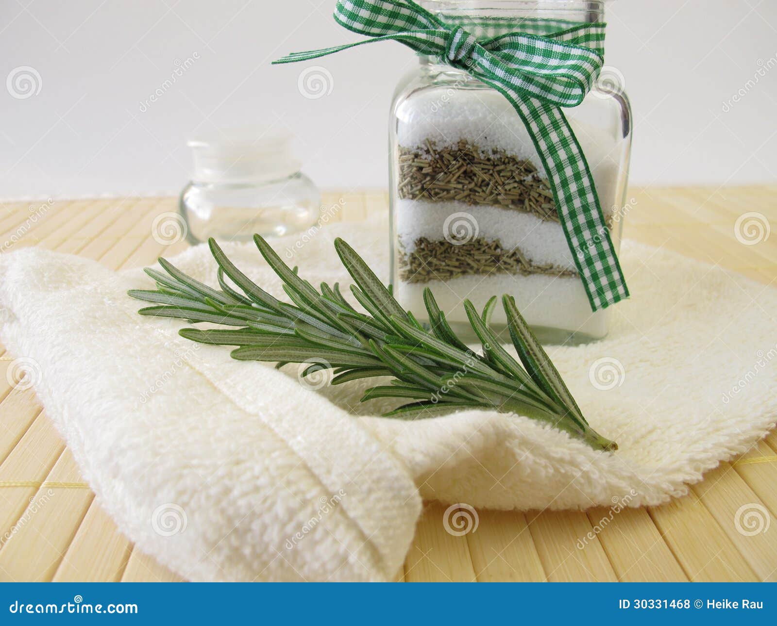 Bath salts with rosemary stock photo. Image of beauty 30331468