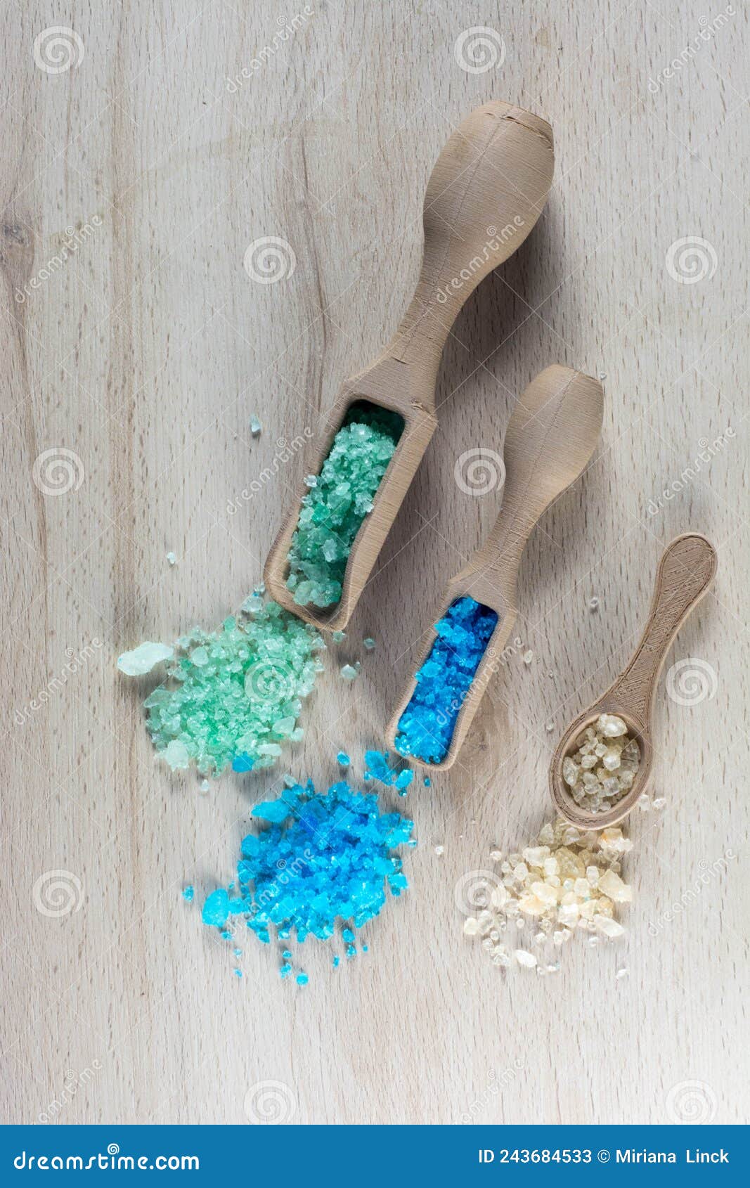Bath salts on the table stock image. Image of bodycare 243684533