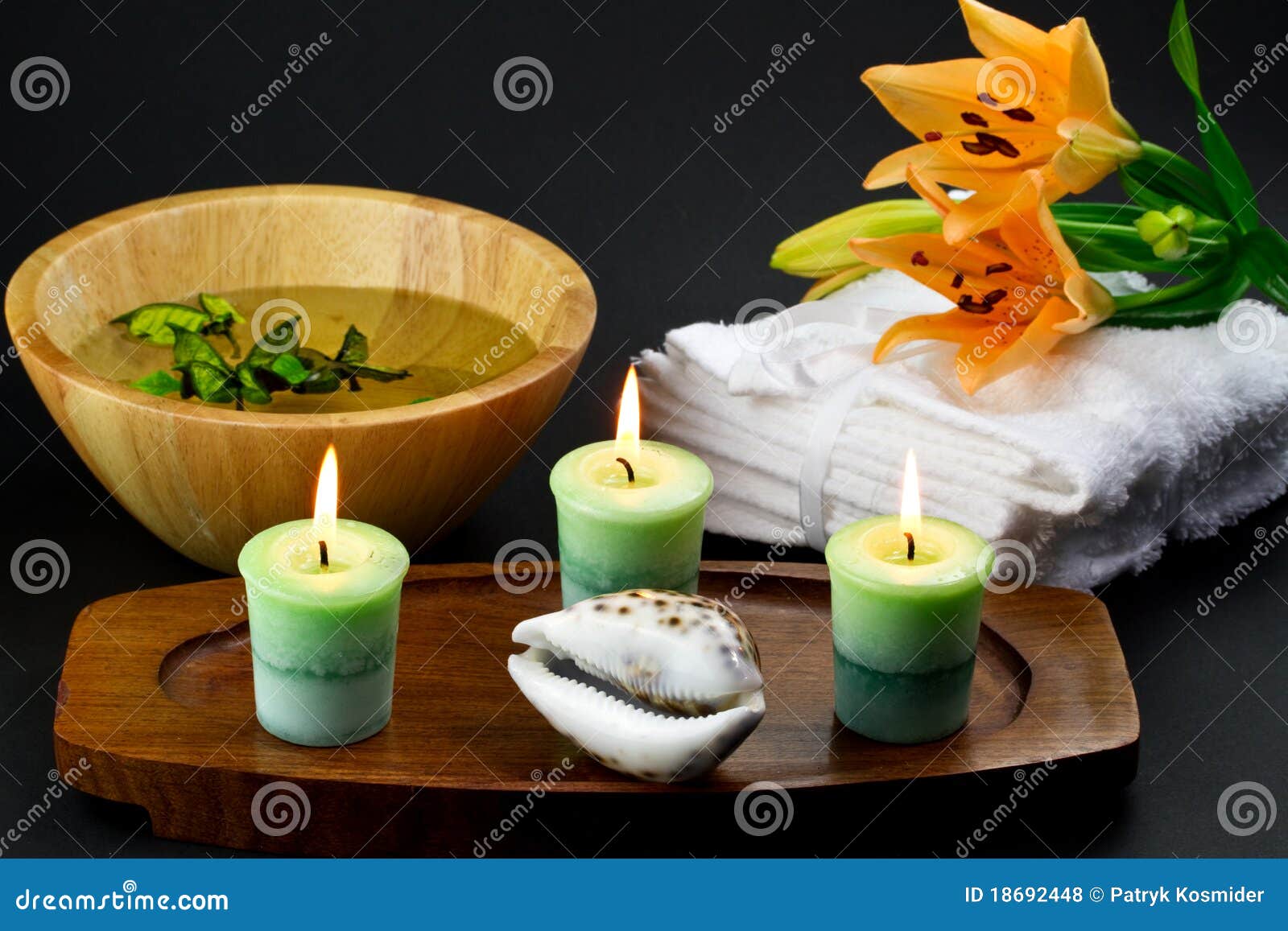 Bath and spa accessories stock photo. Image of lilium 18692448