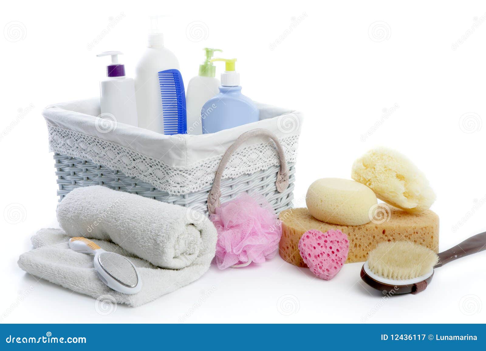 Bath Toiletries Basket with Shower Gel Stock Image Image of healthy
