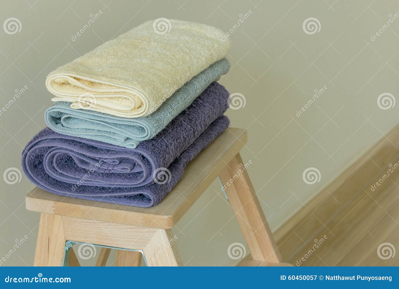 Bath towel on table stock image. Image of decoration 60450057