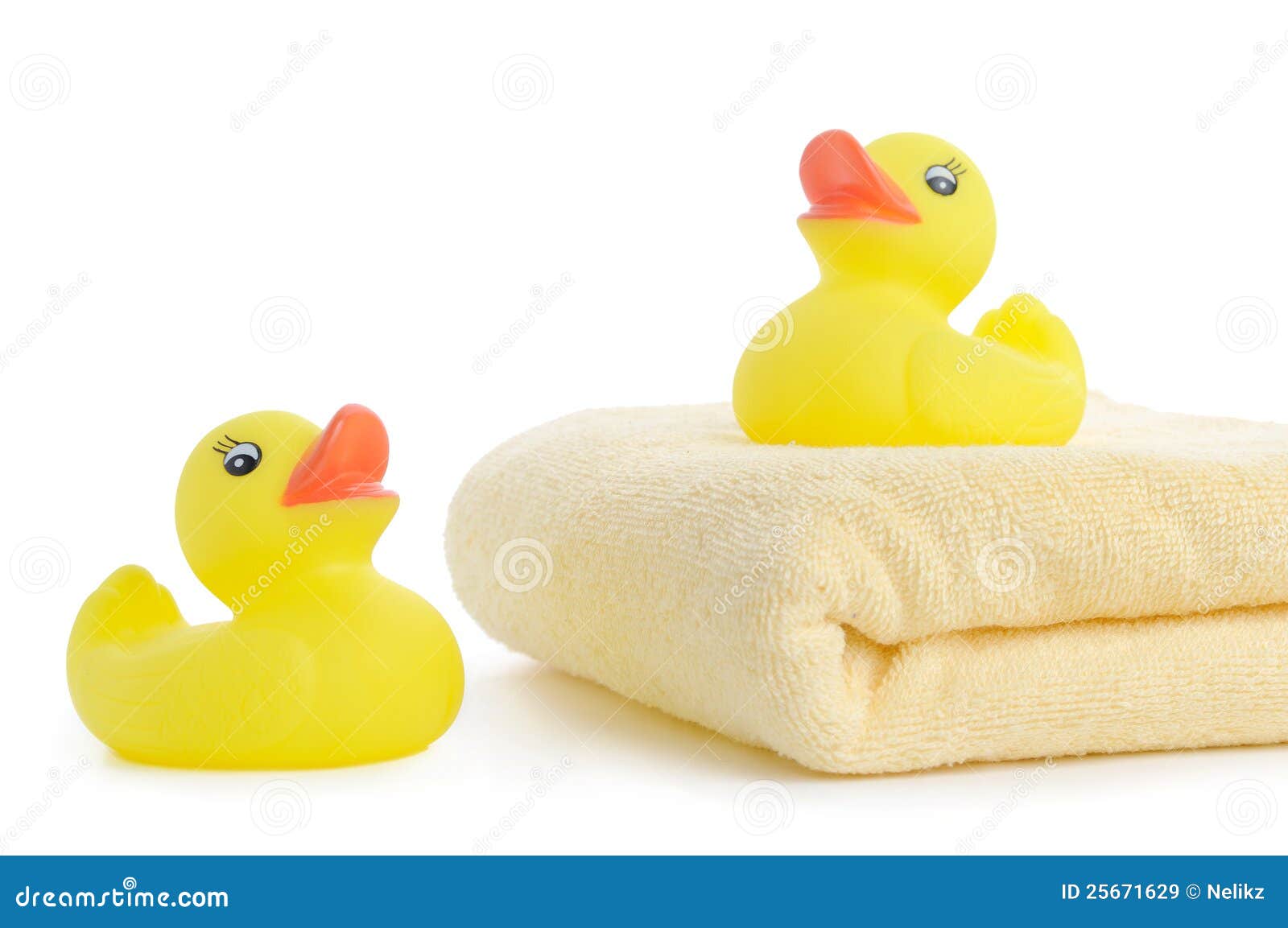 Bath Towels and Yellow Rubber Duckies Stock Image Image of bath