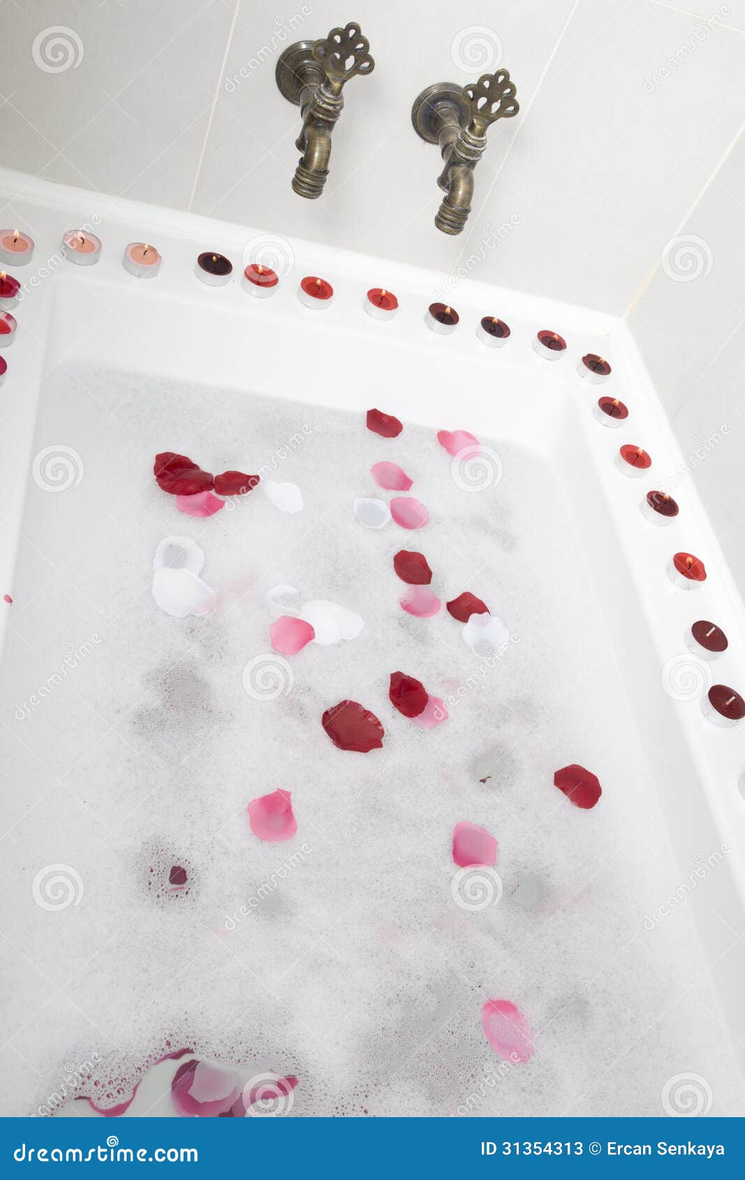 Bath Water with Rose Petals Stock Image Image of meditation, perfume