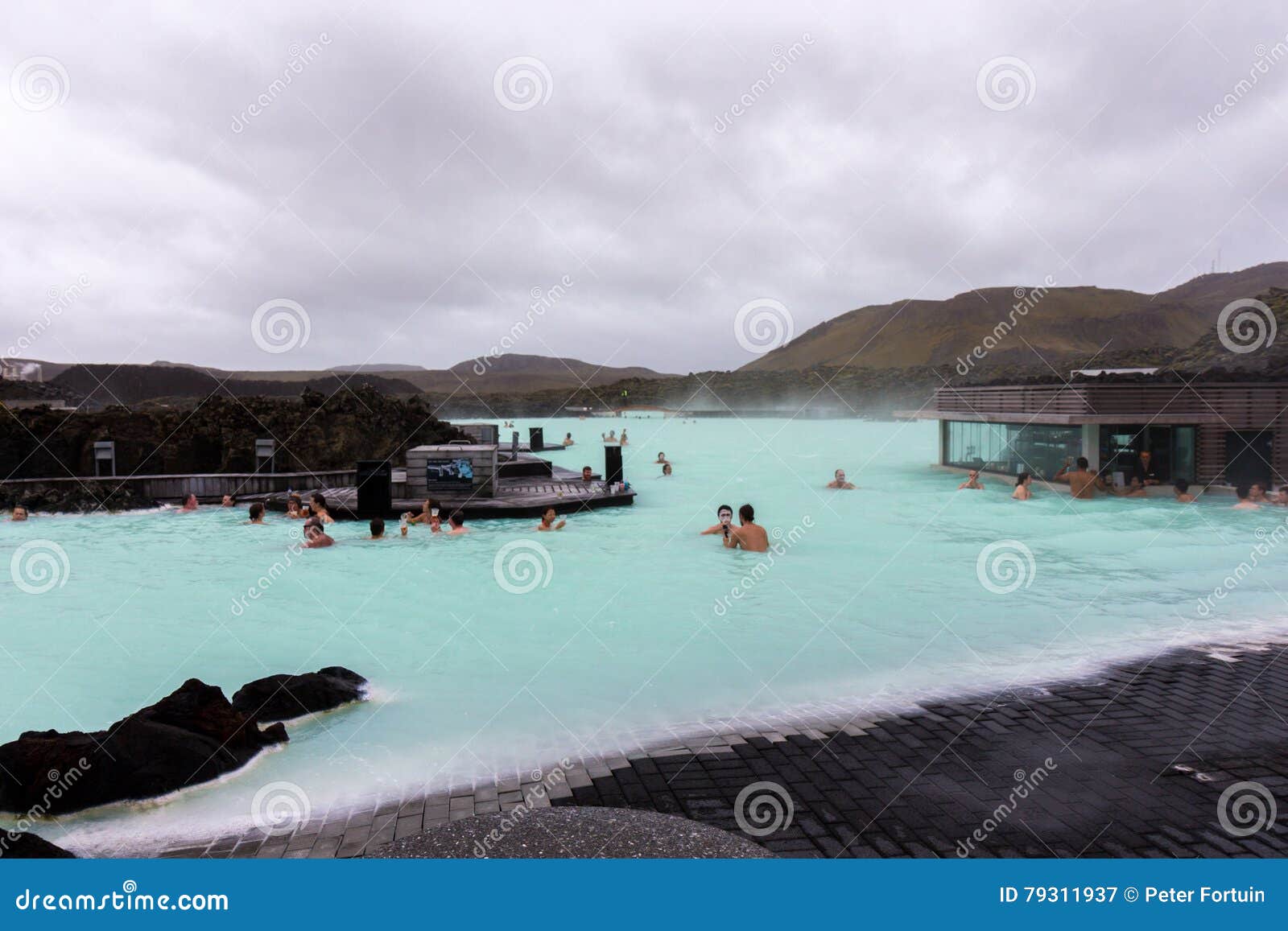 bathers in blue lagoon, iceland