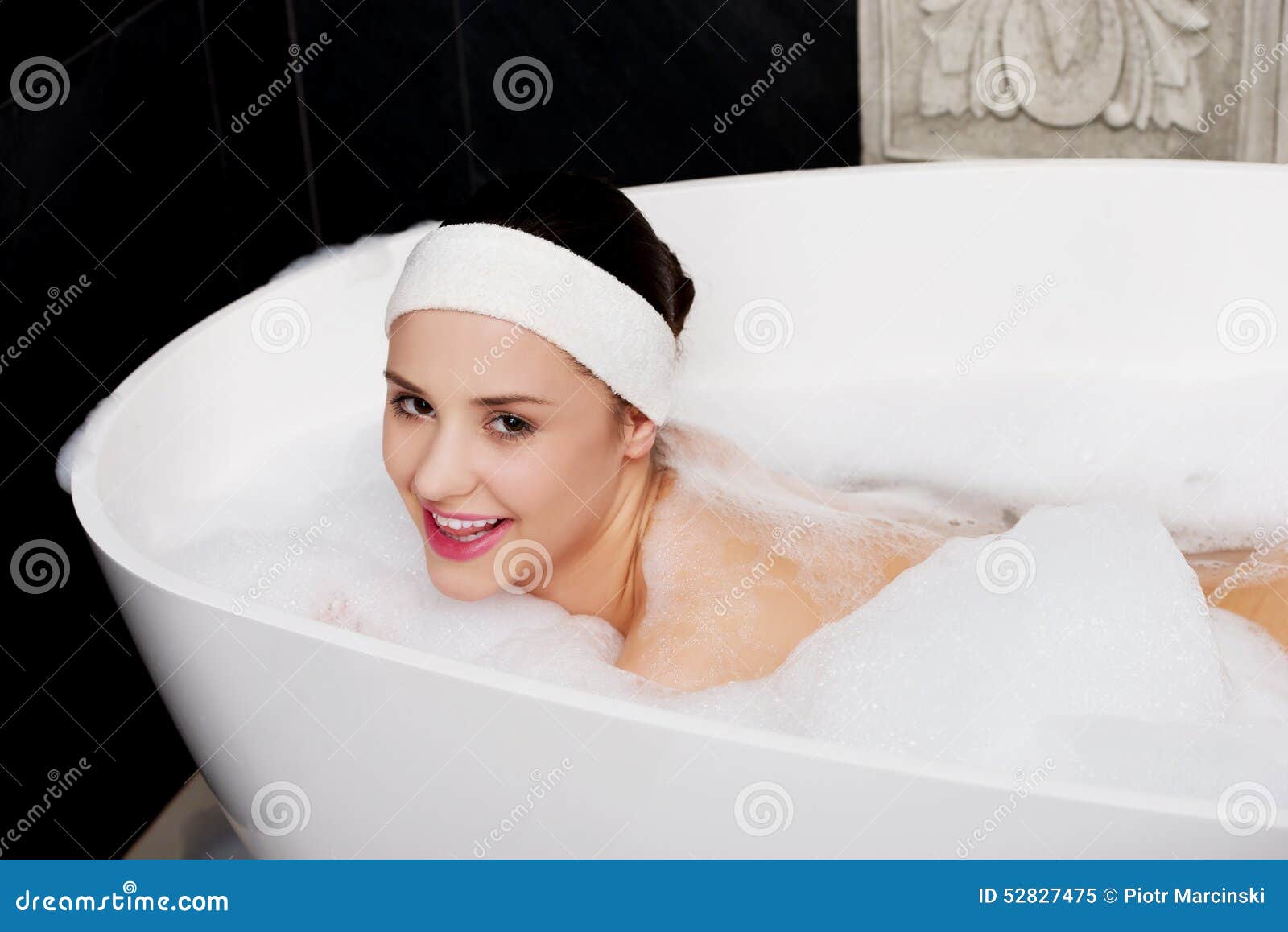 Bathing Woman Relaxing In Bath. Stock Photo Image 52827475