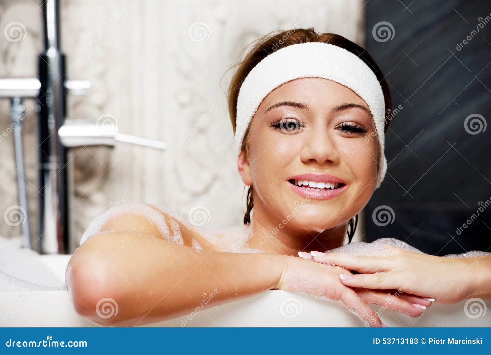 Bathing Woman Relaxing In Bath Stock Image Image Of Adult Relaxation 53713183 