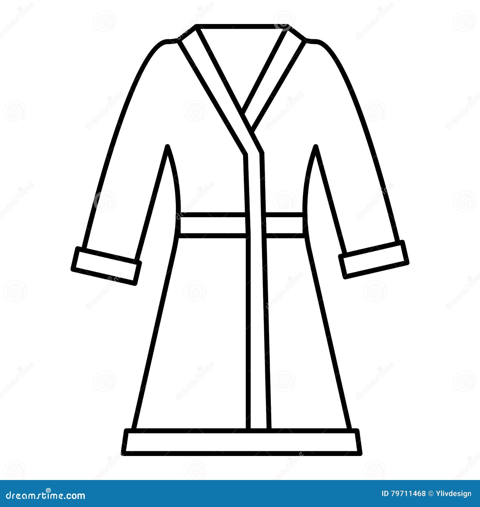 Bathrobe Icon, Outline Style Stock Vector Illustration of comfortable
