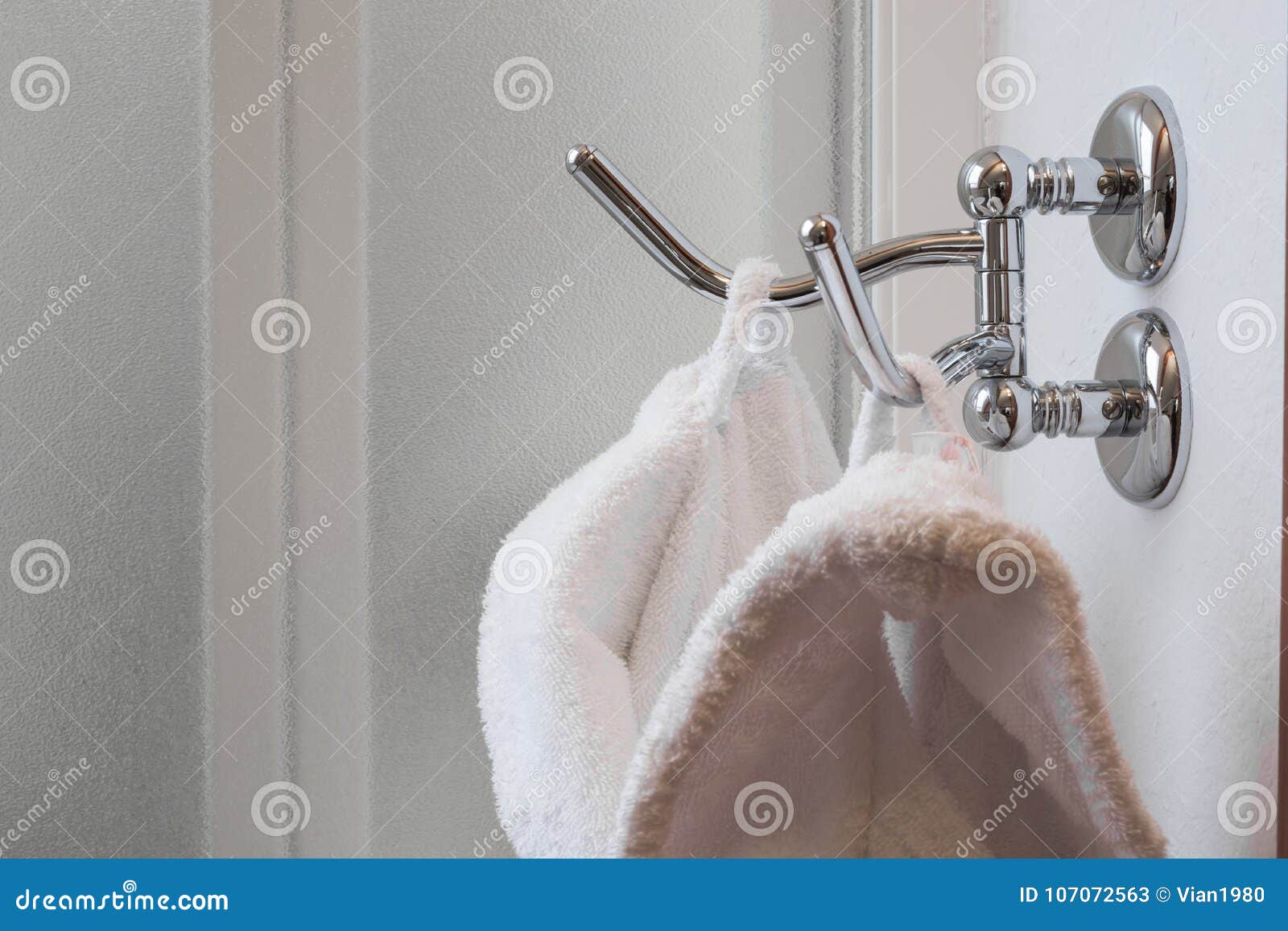 The Bathrobe in a Shower Room Stock Image Image of home, bathrobe