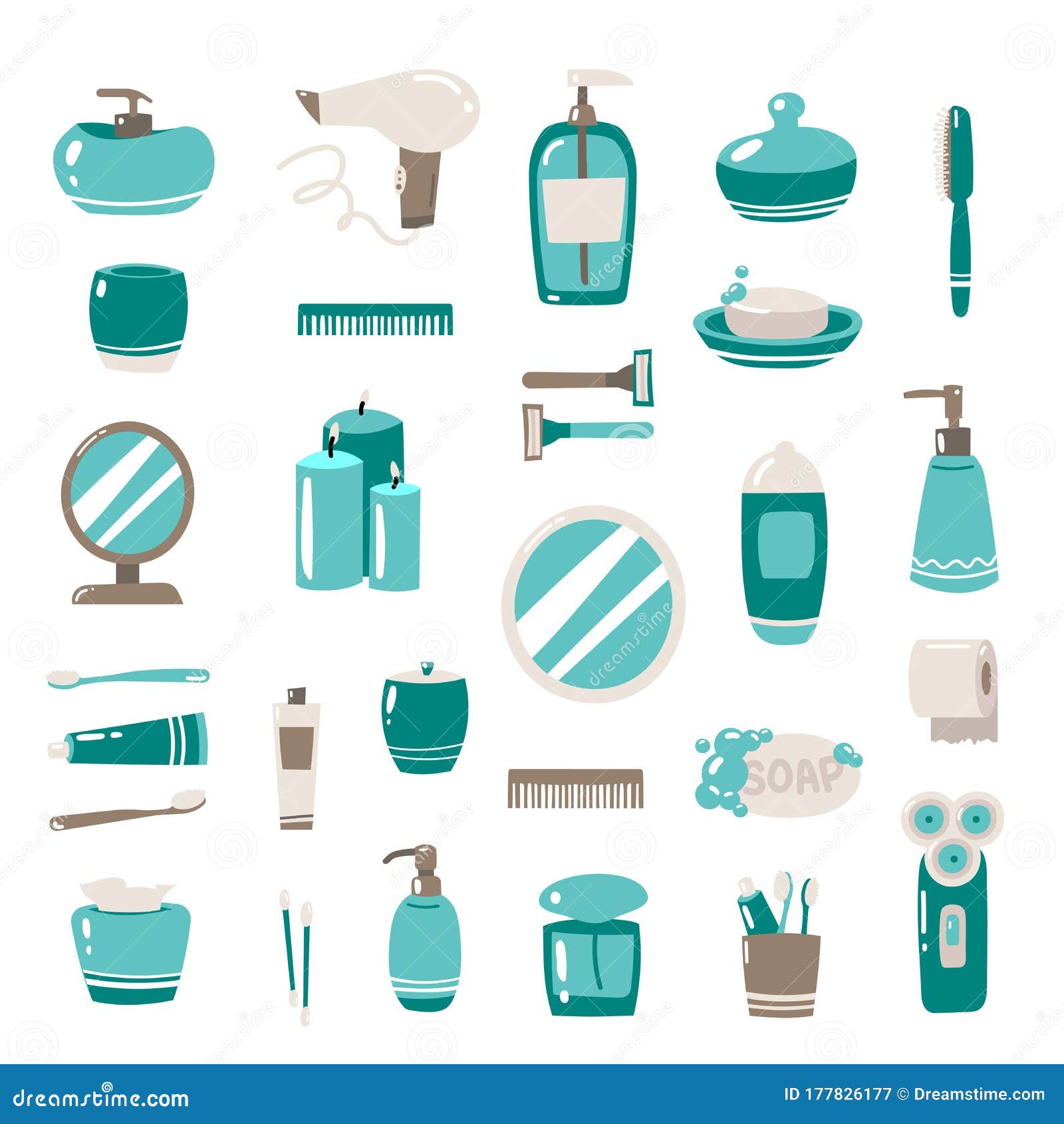 Bathroom Accessories. Vector Illustration on White Background Stock Vector Illustration of
