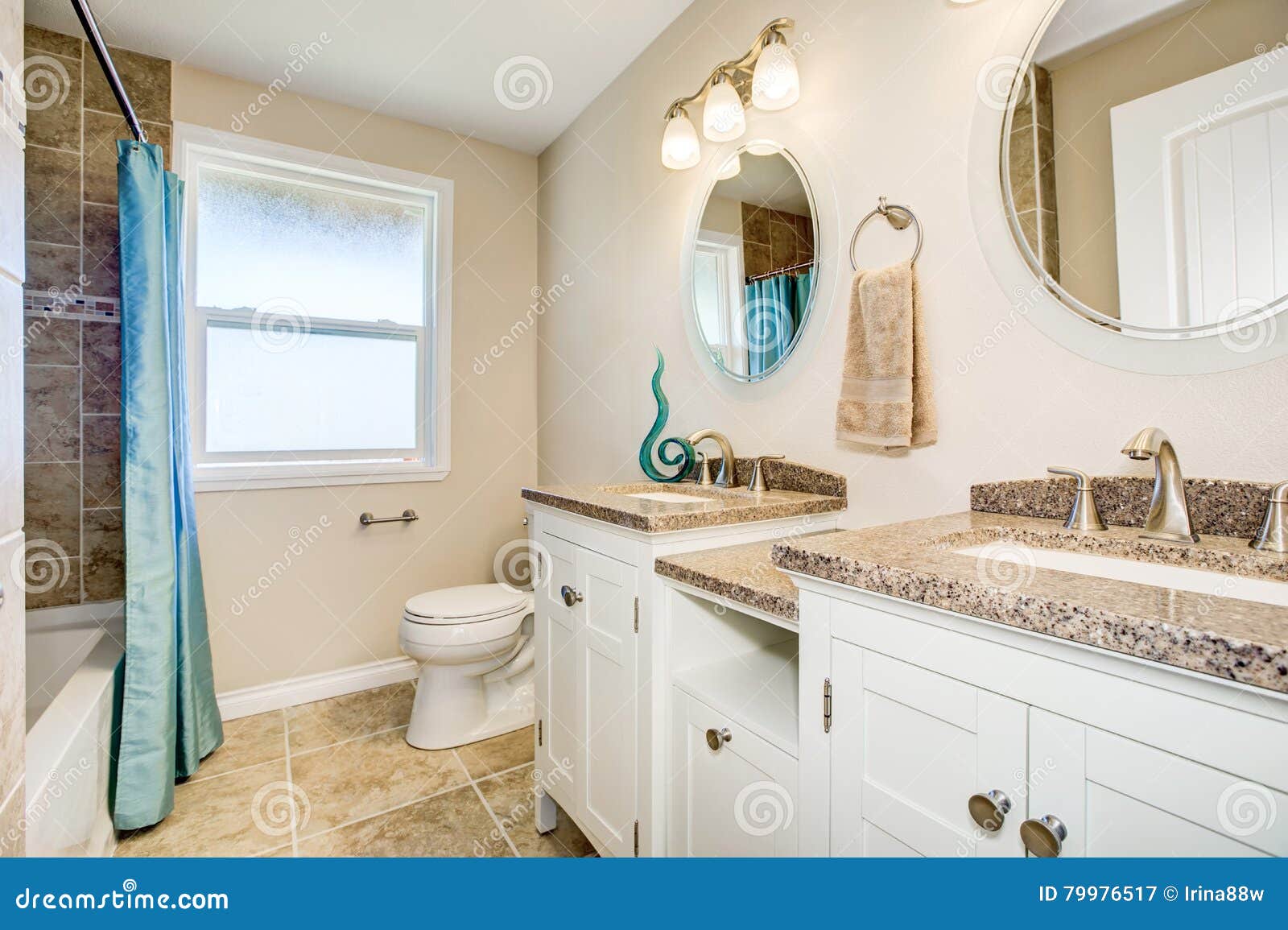 Bathroom Detail Vanity Cabinet With A Shower Stock Image Image