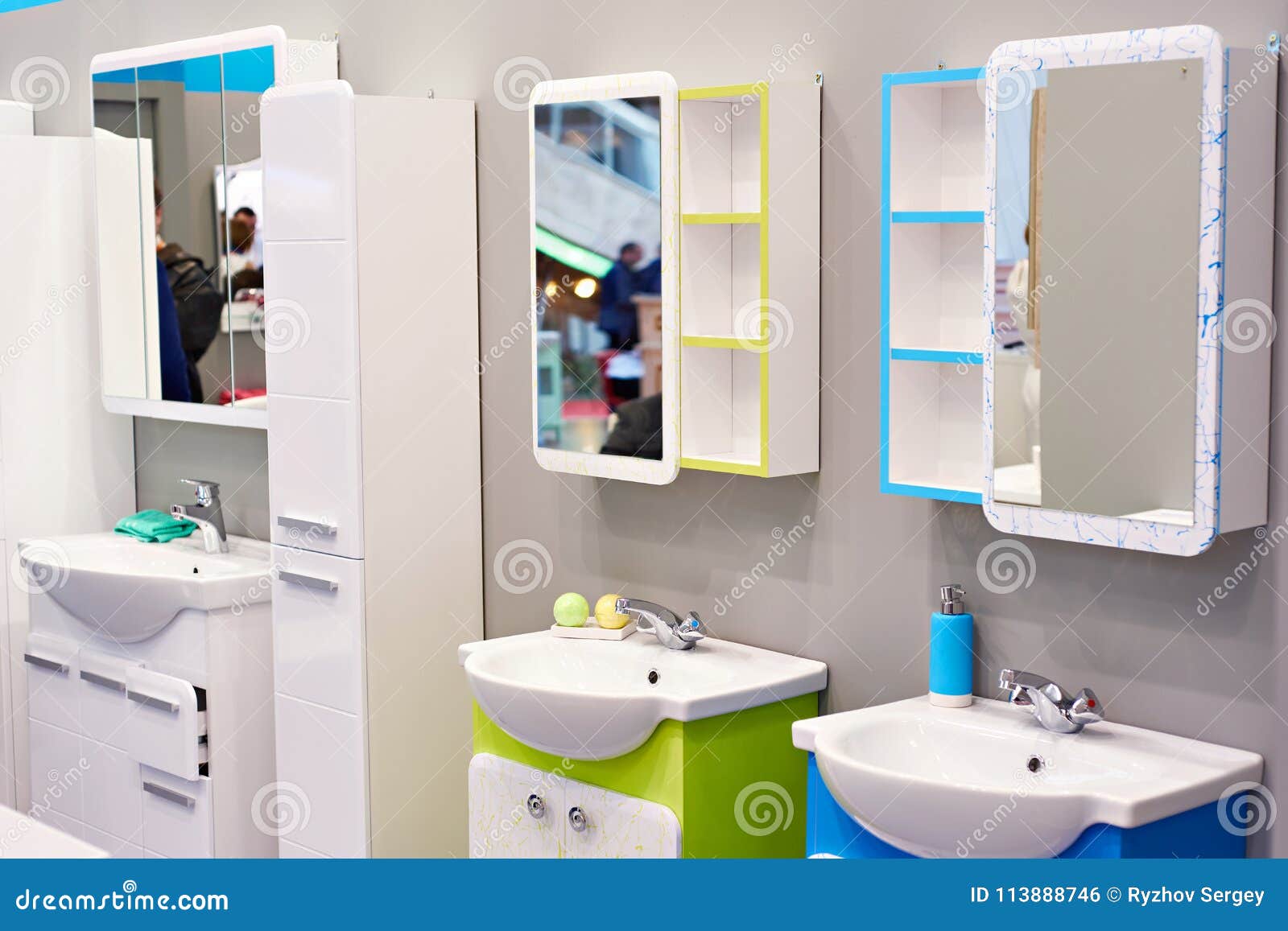 Bathroom Furniture in Store Stock Photo Image of shiny, bathroom