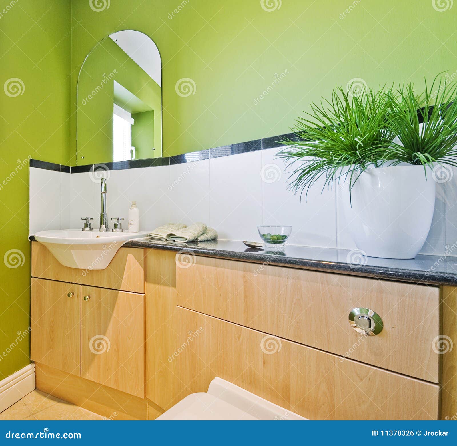 Bathroom in green stock photo. Image of plant, residence - 11378326