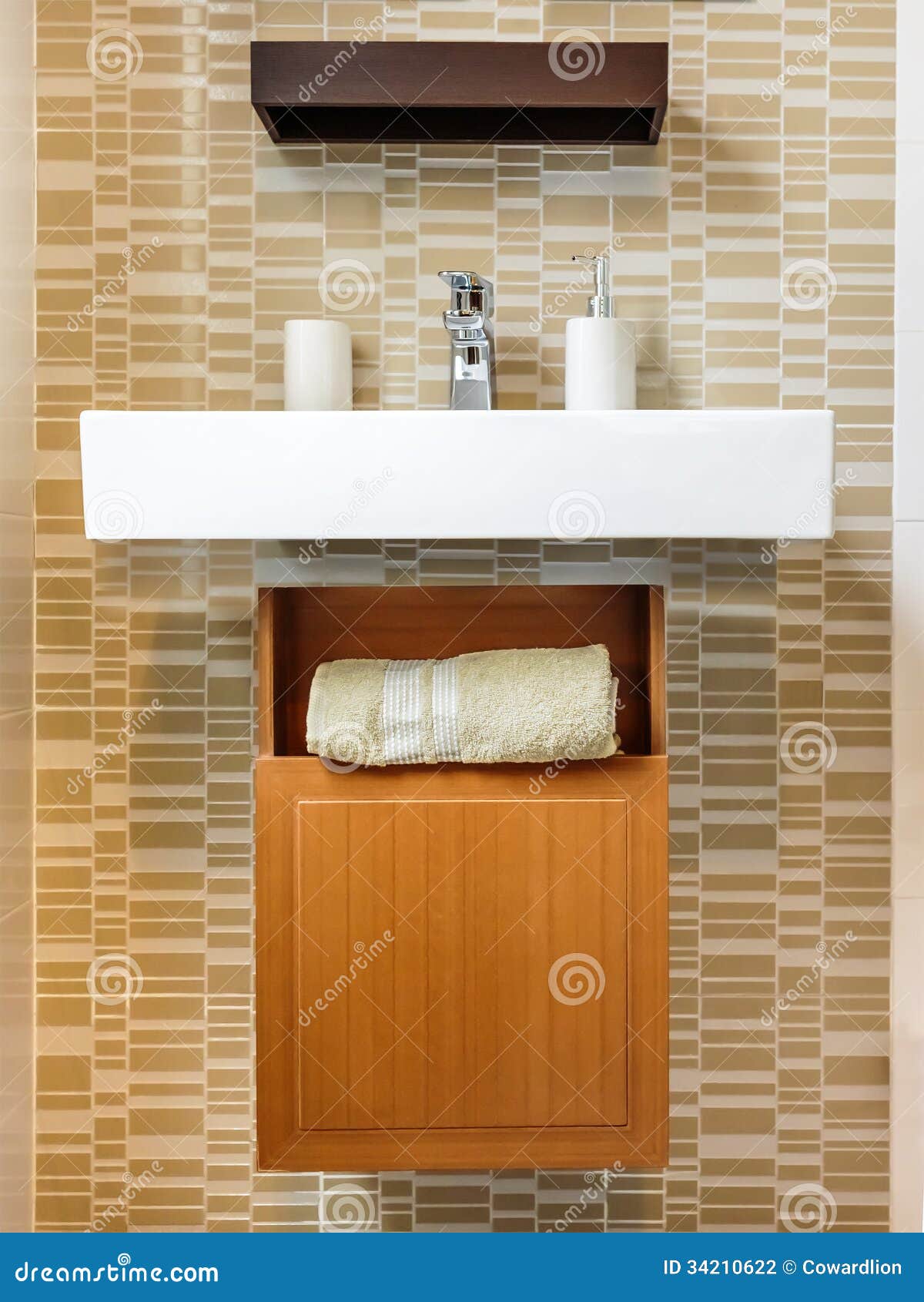 Bathroom with Hand Washing and Accessories Stock Photo Image of