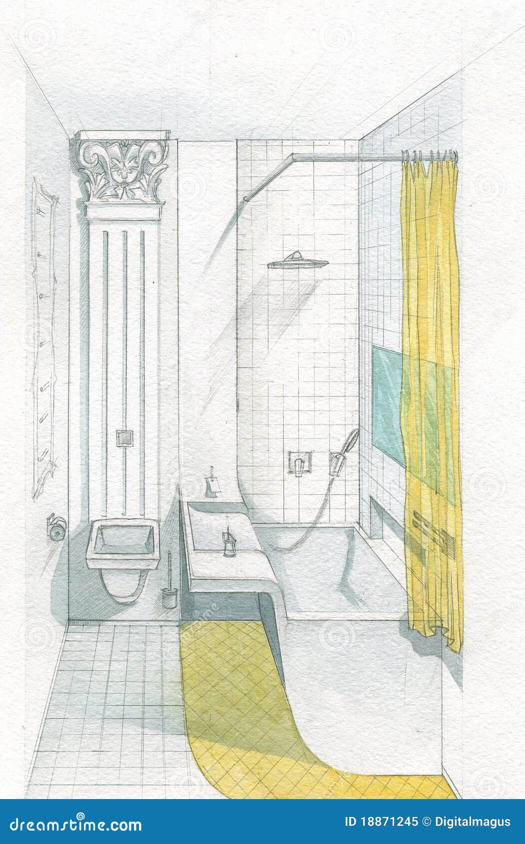 Bathroom interior stock illustration. Illustration of luxury - 18871245