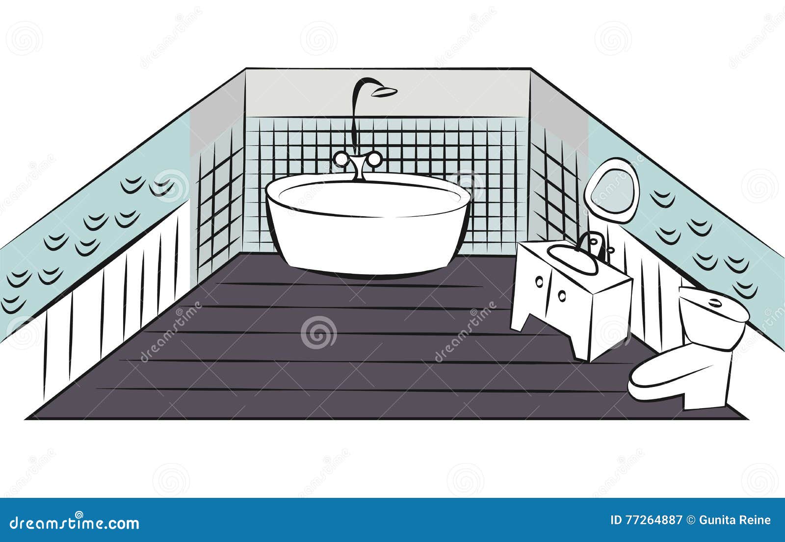 Sketch Bathroom Vector & Photo (Free Trial) | Bigstock