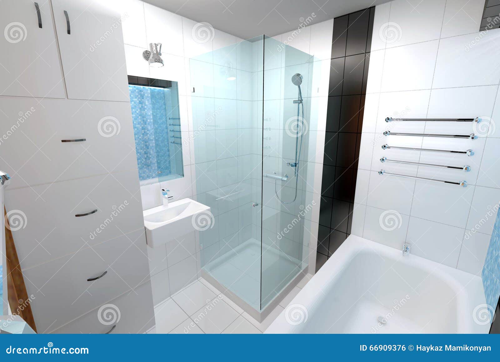 Bathroom Interior Design Stock Illustration Illustration Of