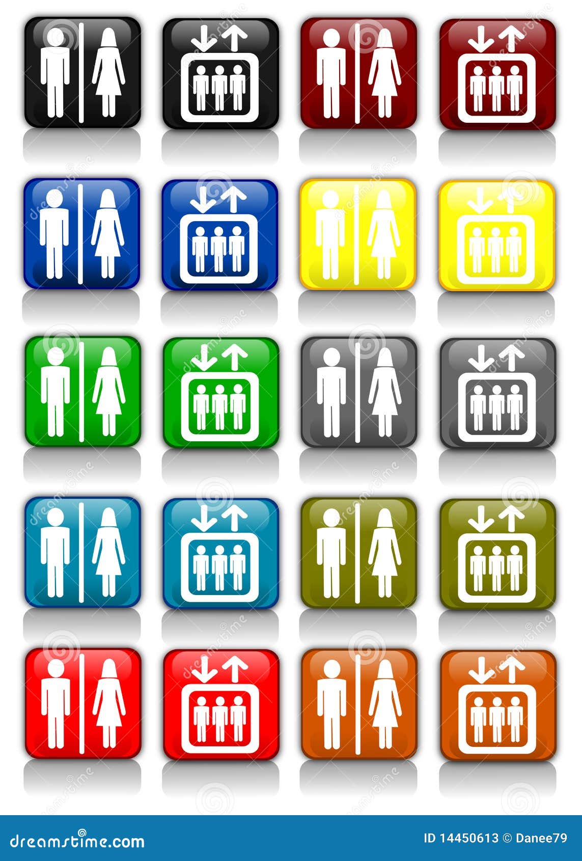 Bathroom and lift signs stock illustration. Illustration of public 14450613