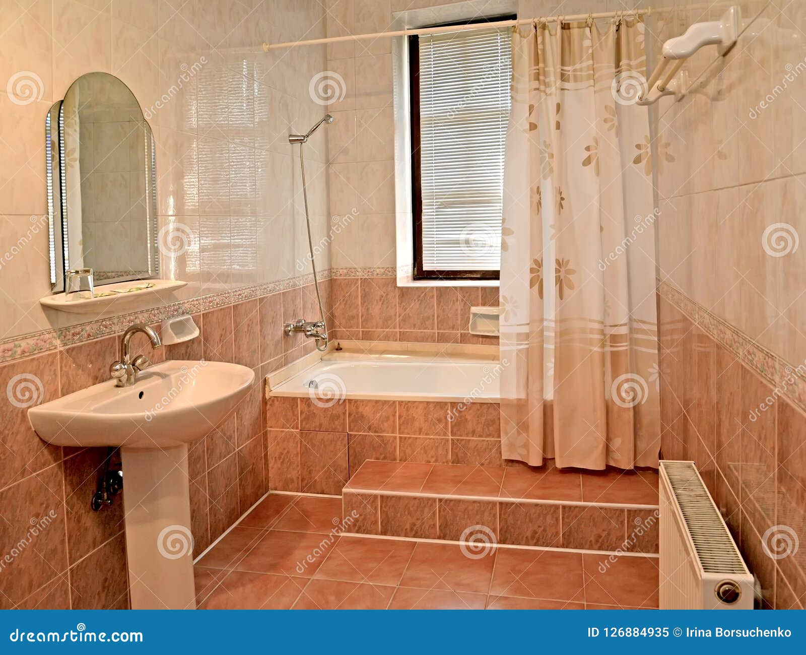 Bathroom in Light Tones. Interior Stock Image Image of shower, basin