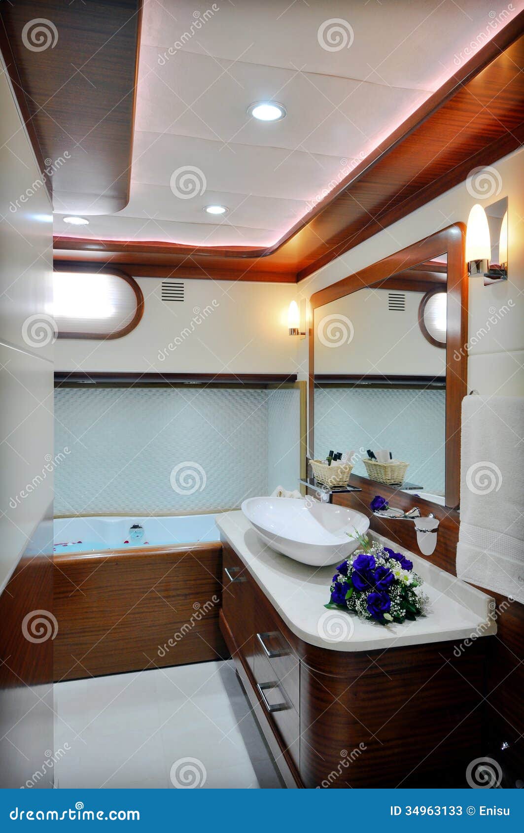 Bathroom of luxury yacht stock image. Image of inside 34963133