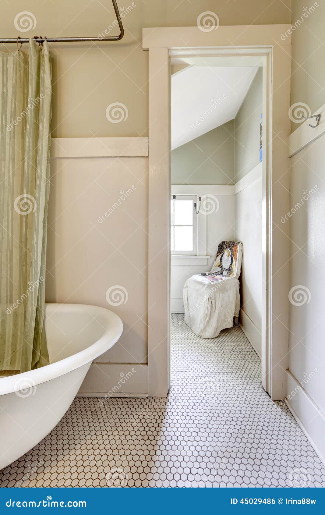 Bathroom in old house stock photo. Image of warm, light 45029486