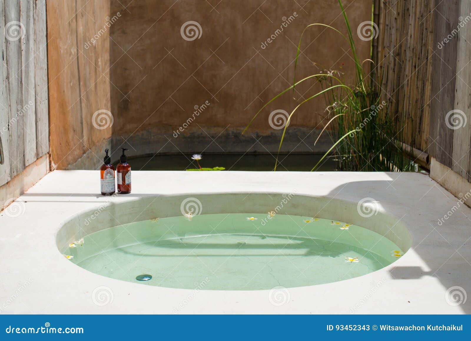 Bathroom and Outdoor Bathtub Stock Image Image of home, modern 93452343