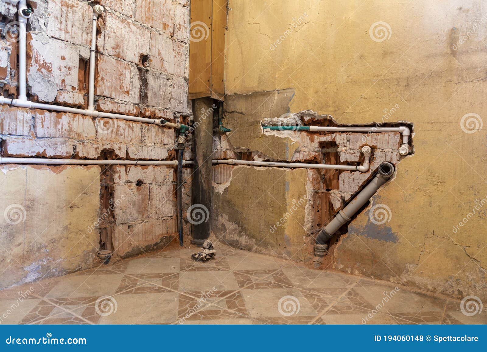 Bathroom during renovation stock photo. Image of apartment 194060148
