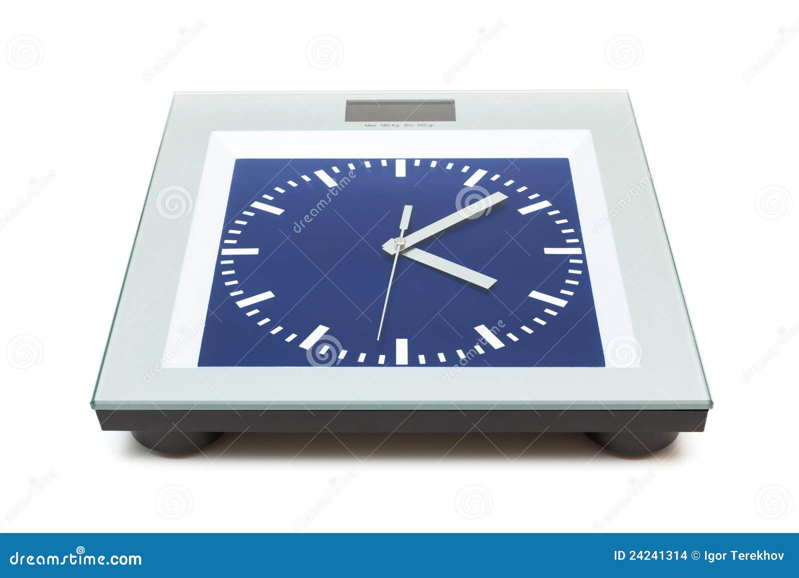 Bathroom Scales with the Clock Stock Photo Image of isolated, scale