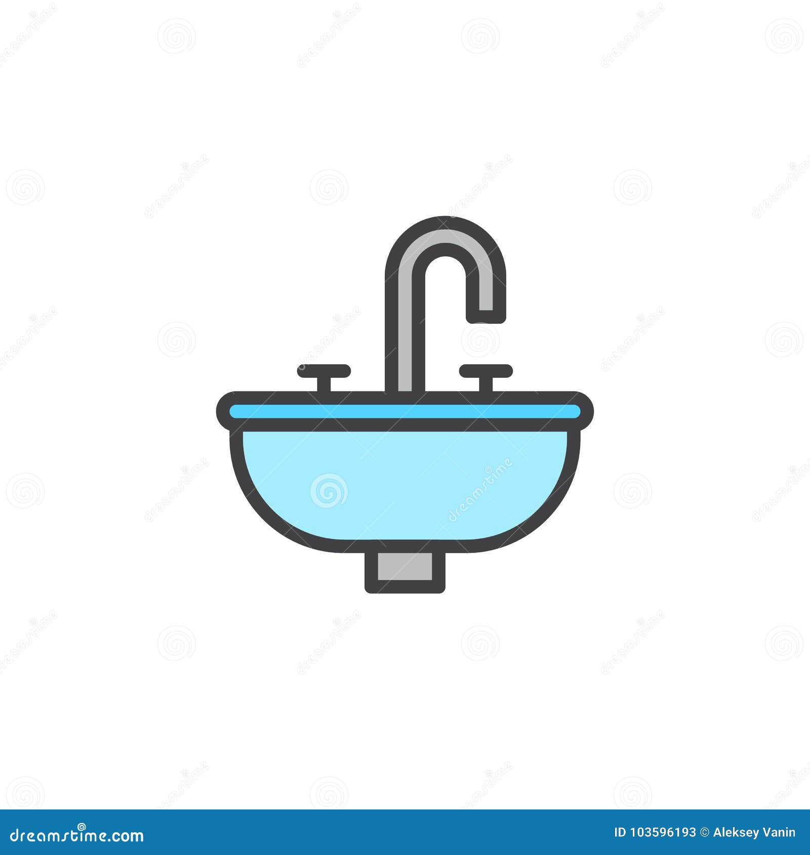 Bathroom Sink Unit Filled Outline Icon Stock Vector Illustration