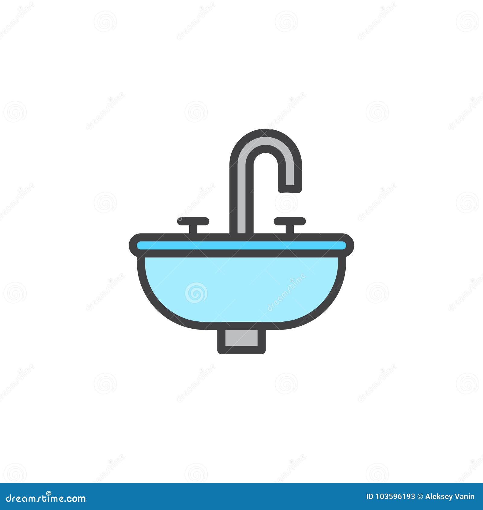 Bathroom Sink Unit Filled Outline Icon Stock Vector - Illustration of  interior, perfect: 103596193