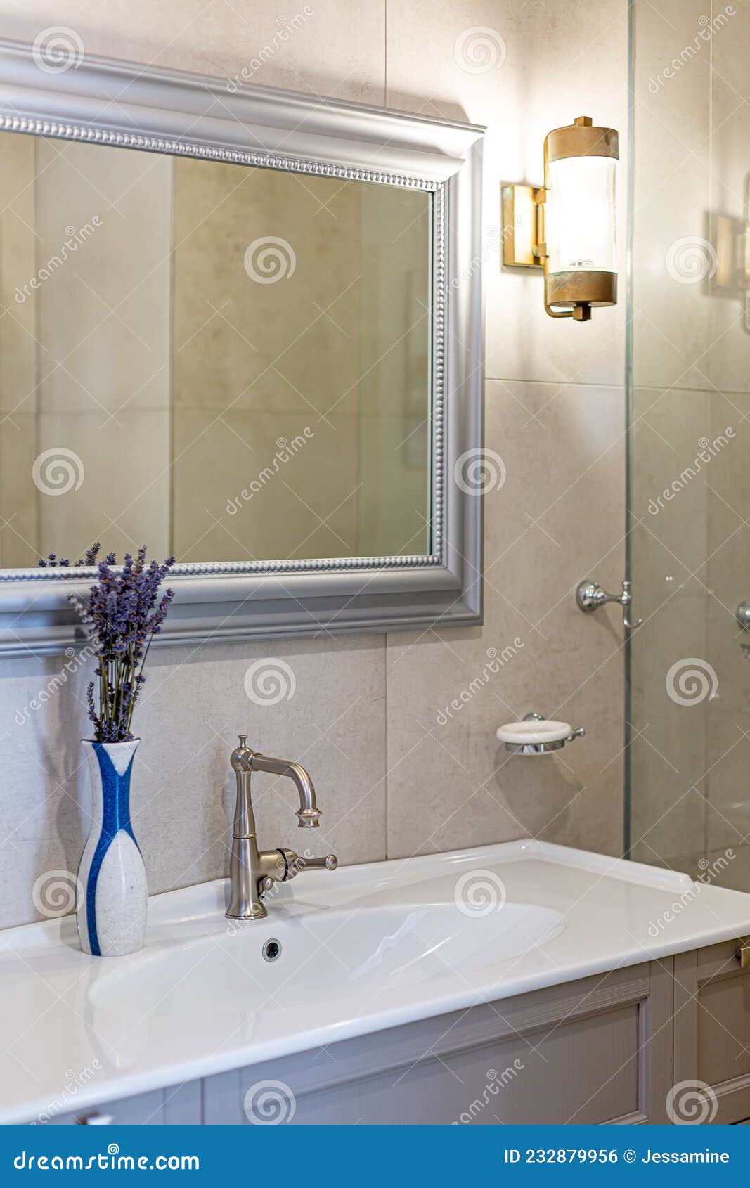 Bathroom Sink with Water Tap in Vacation House Stock Photo Image of