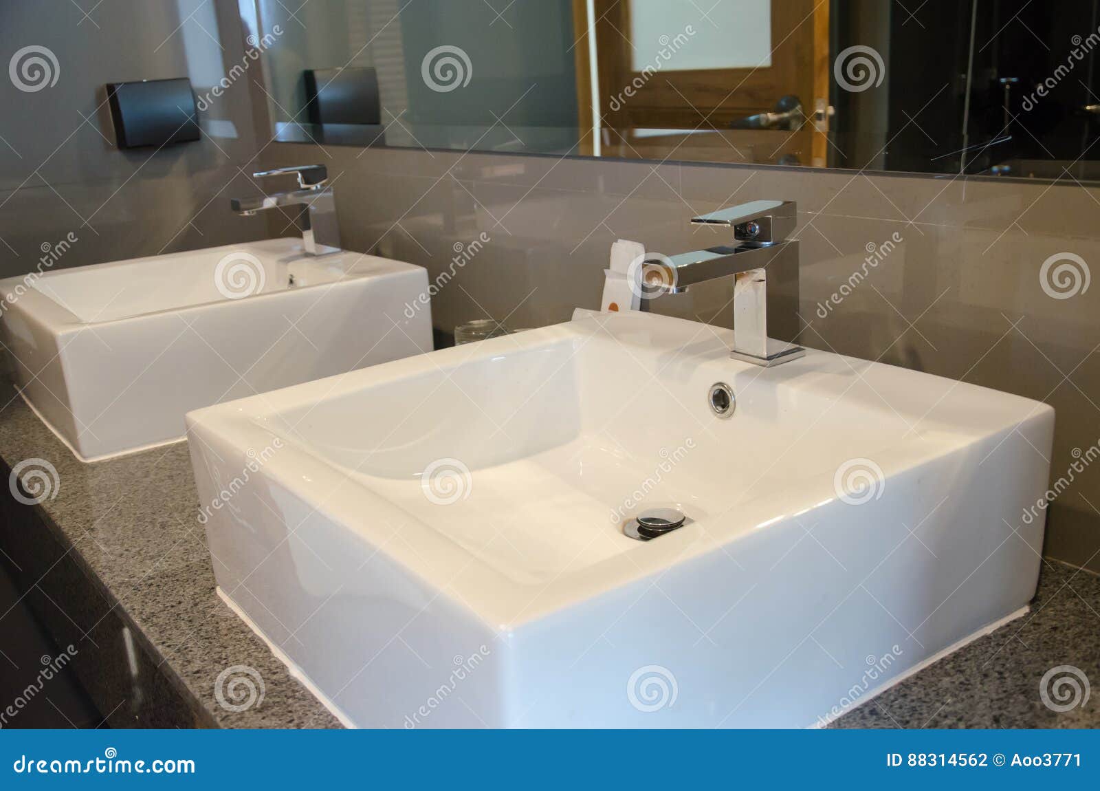 Bathroom sinks stock photo. Image of faucet, basin, hygiene 88314562