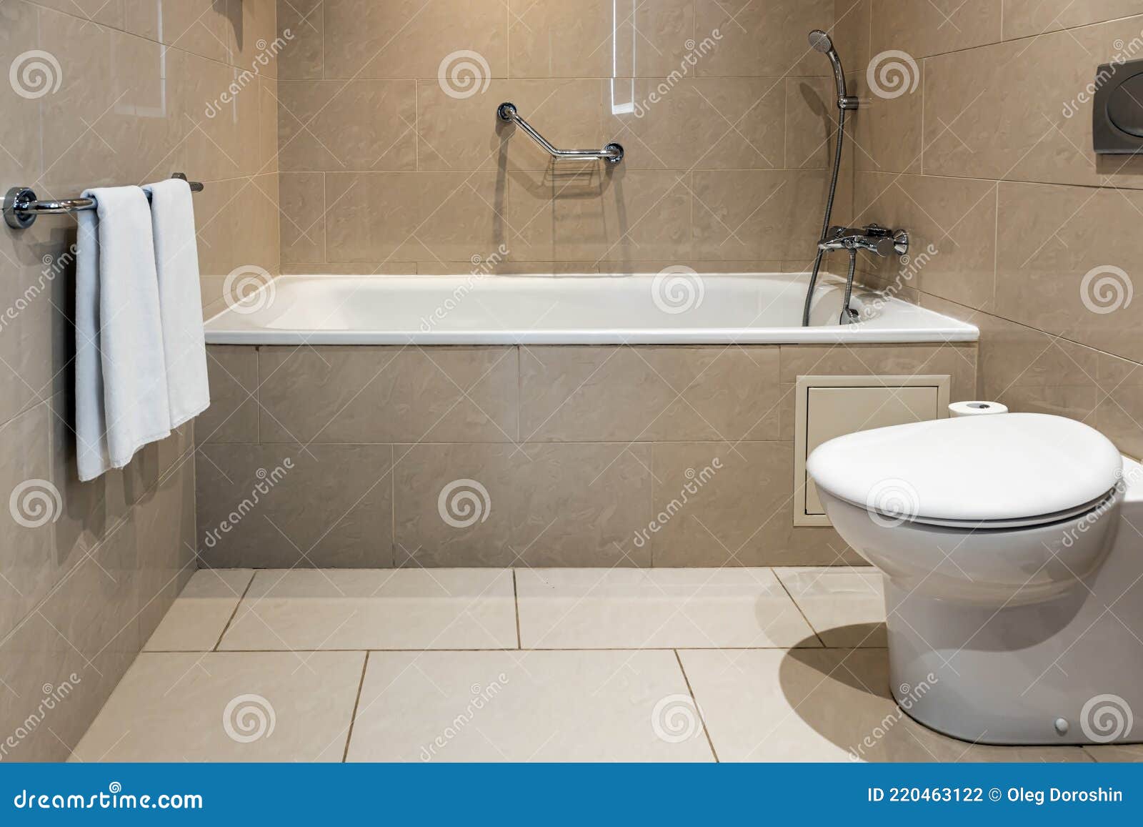 Bathroom with Toilet and Bath in the Hotel Room Stock Photo Image of