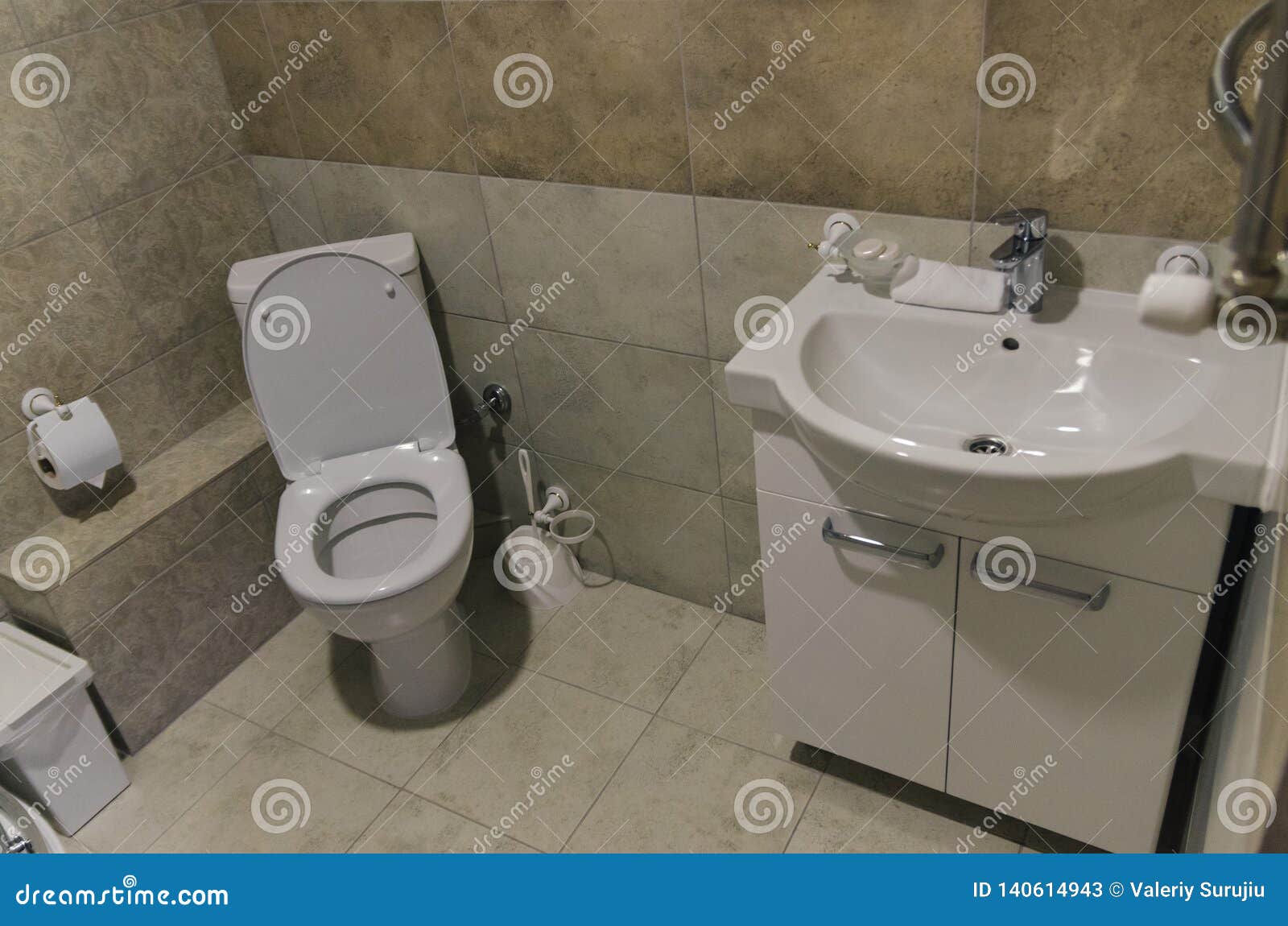 Bathroom Toilet And Sink Stock Image Image Of Bath 140614943