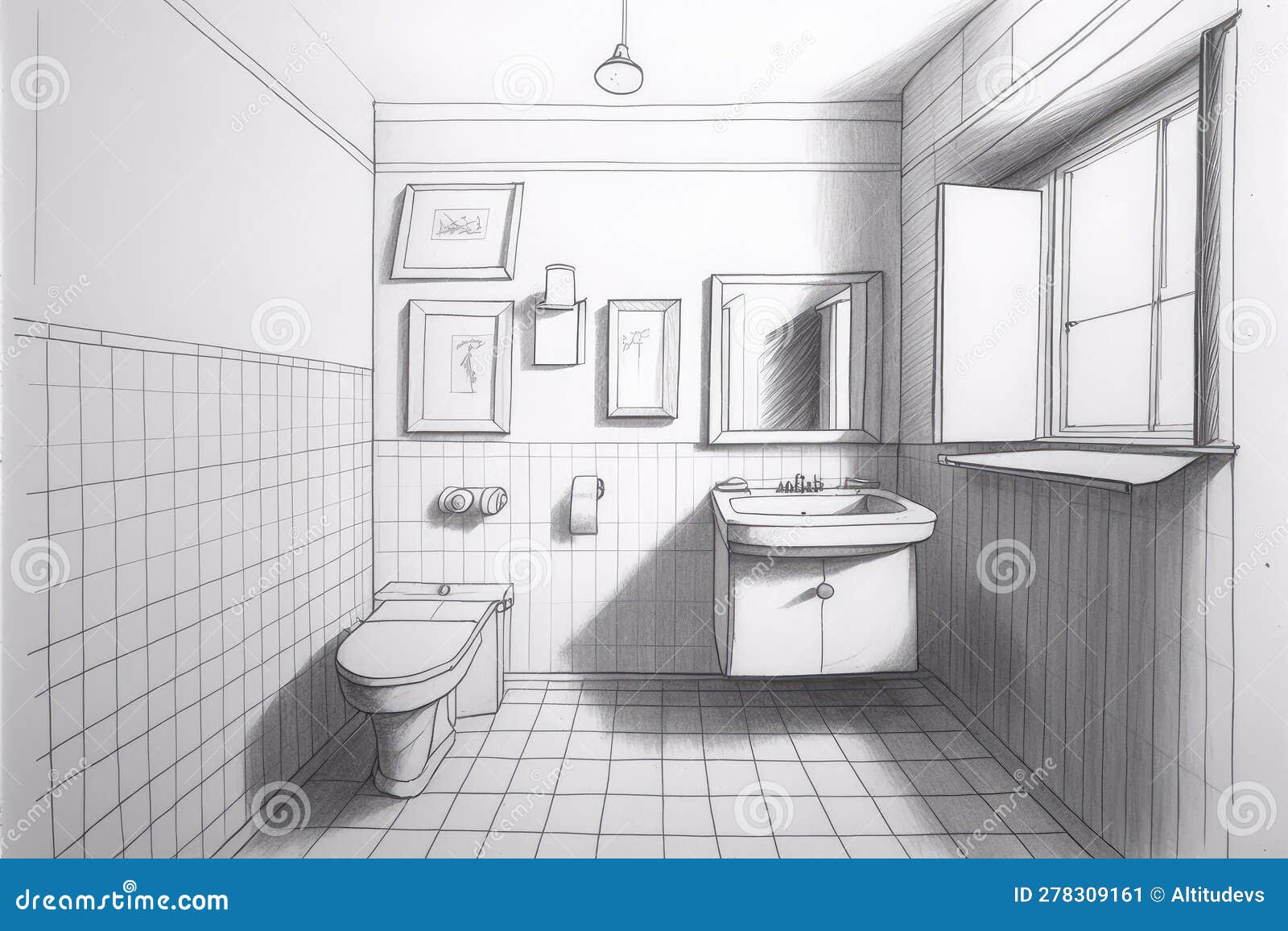 Hand Sketch - Bathroom Design Idea - NKBA