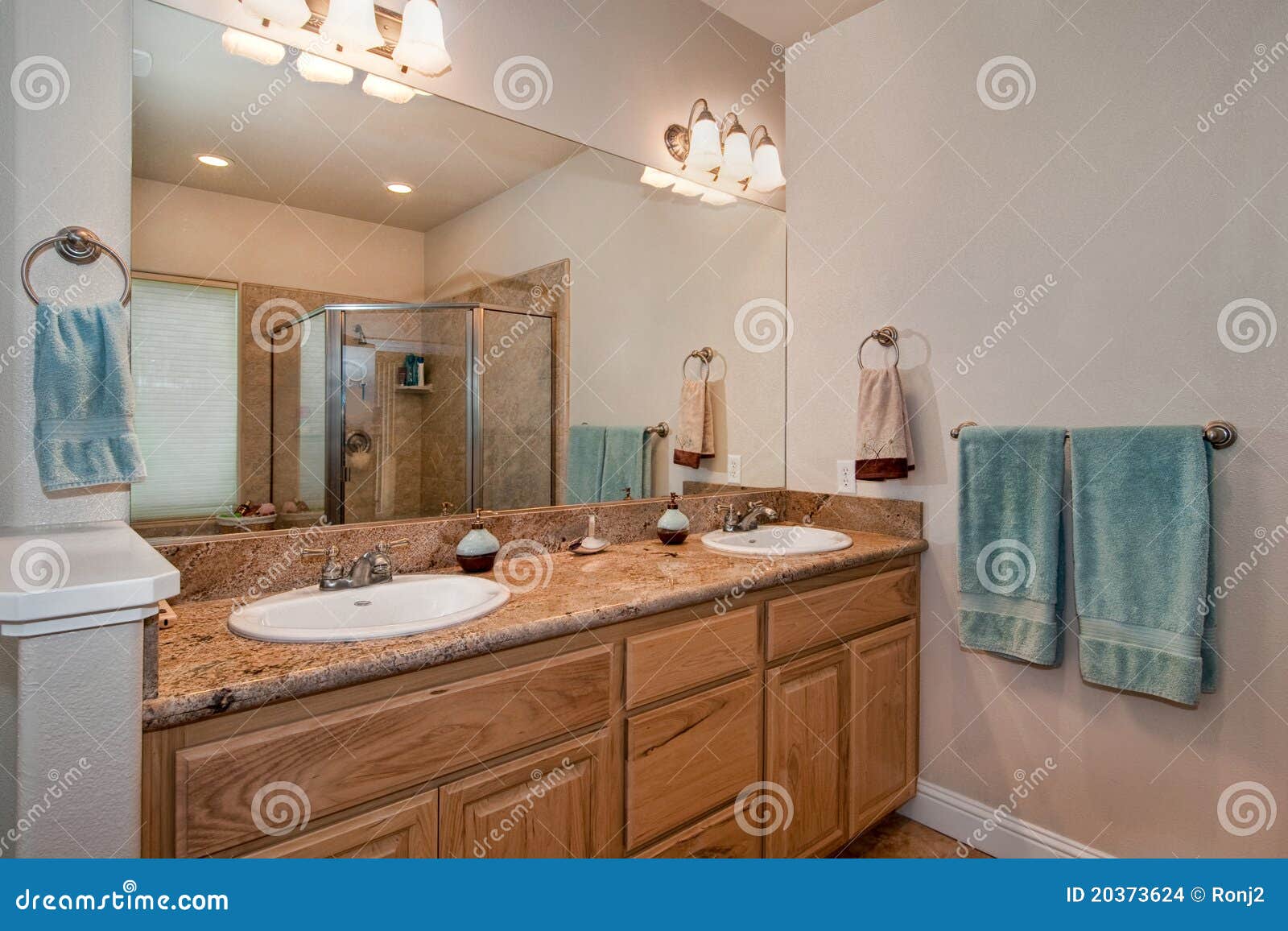 Bathroom Vanity stock photo. Image of style, mirror, tile 20373624