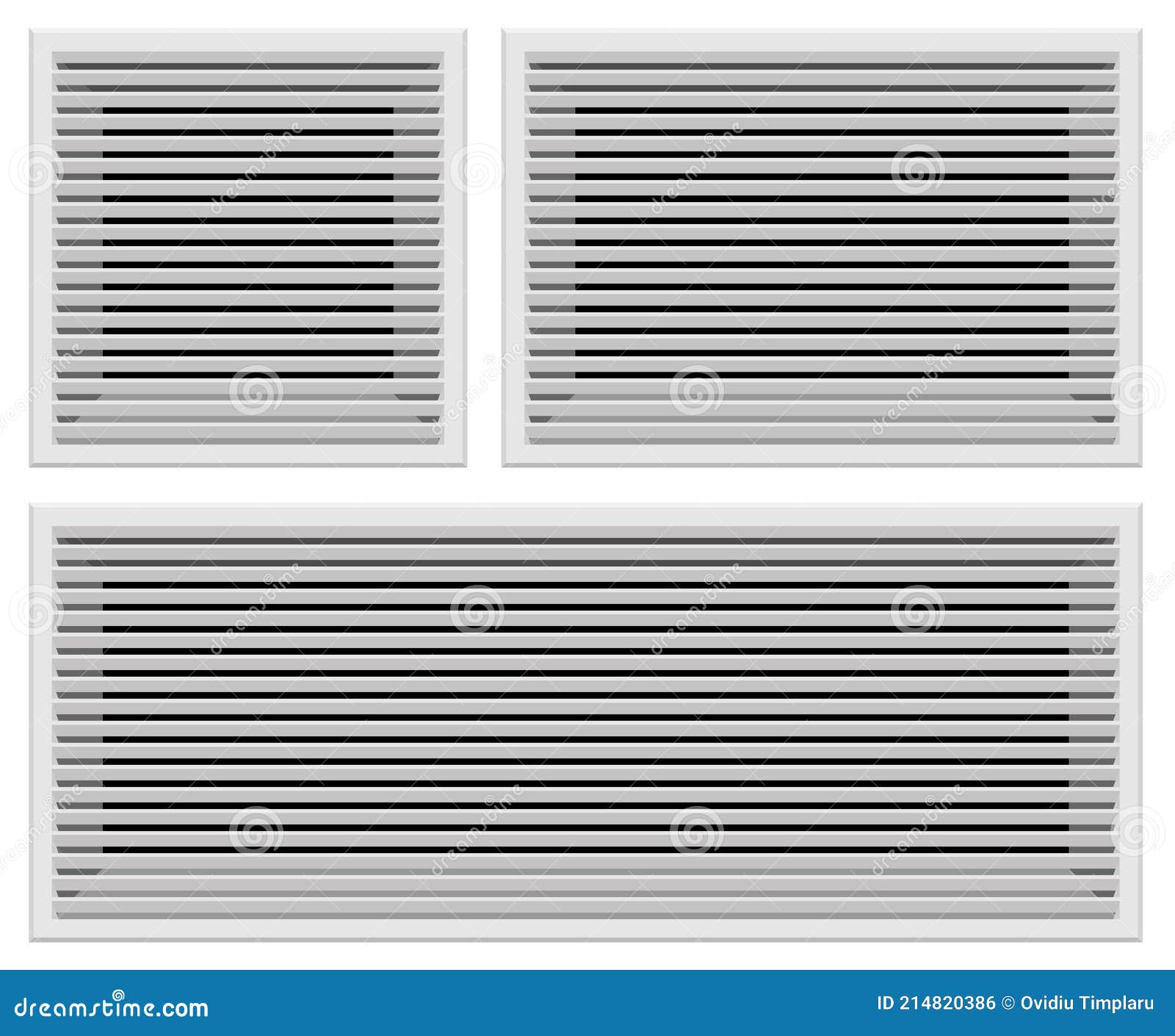 Bathroom Ventilation Grilles Set Vector Illustration Stock Vector