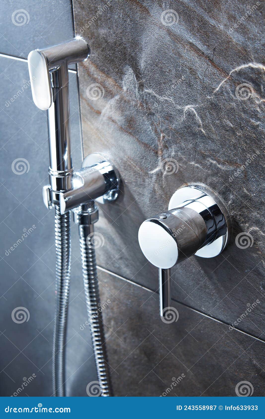 Bathroom Water Mixer. Water Tap Made of Chrome Material Stock Image