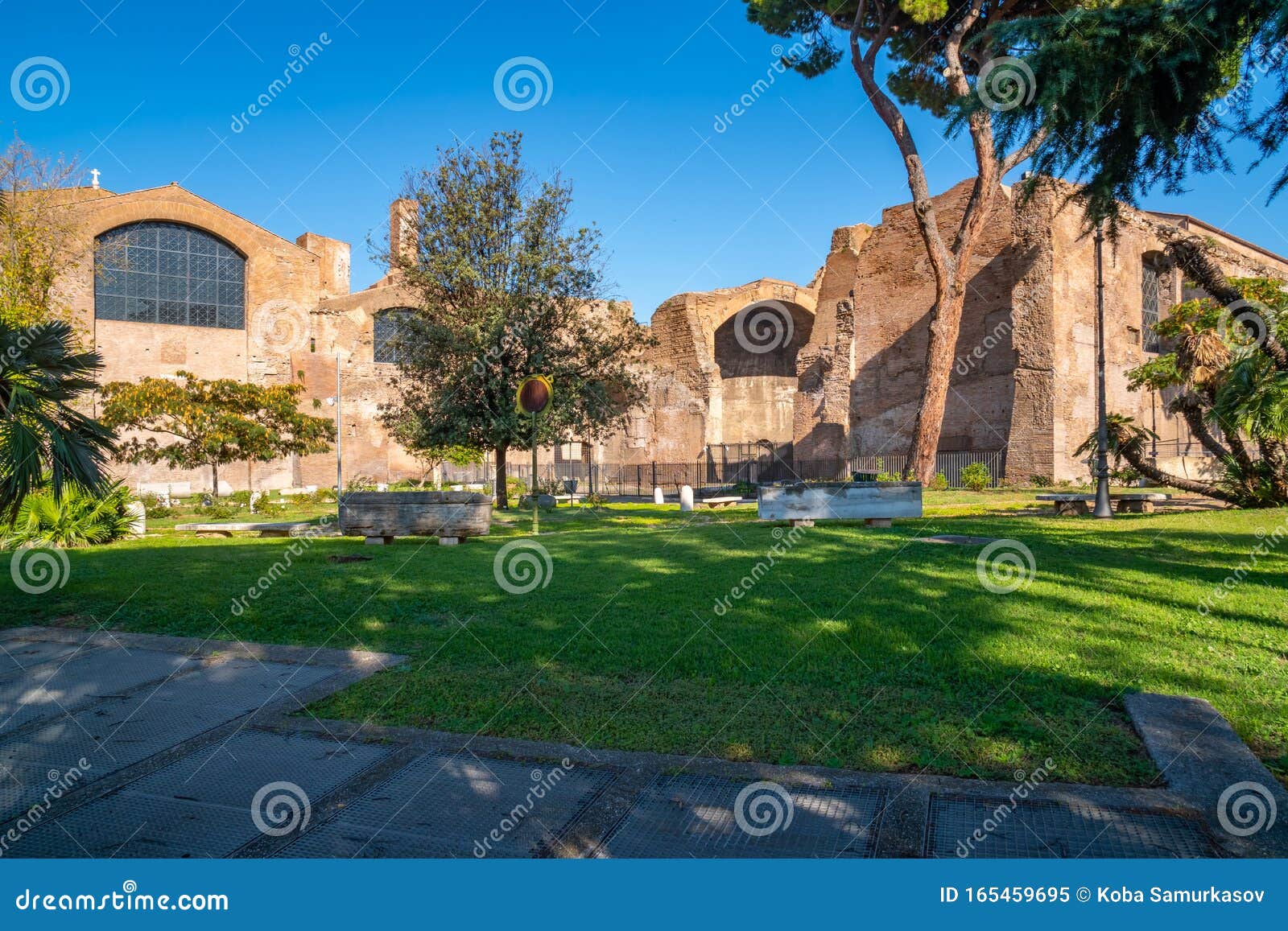 Baths of Diocletian Were the Largest of the Imperial Public Baths in Ancient Rome Stock Image
