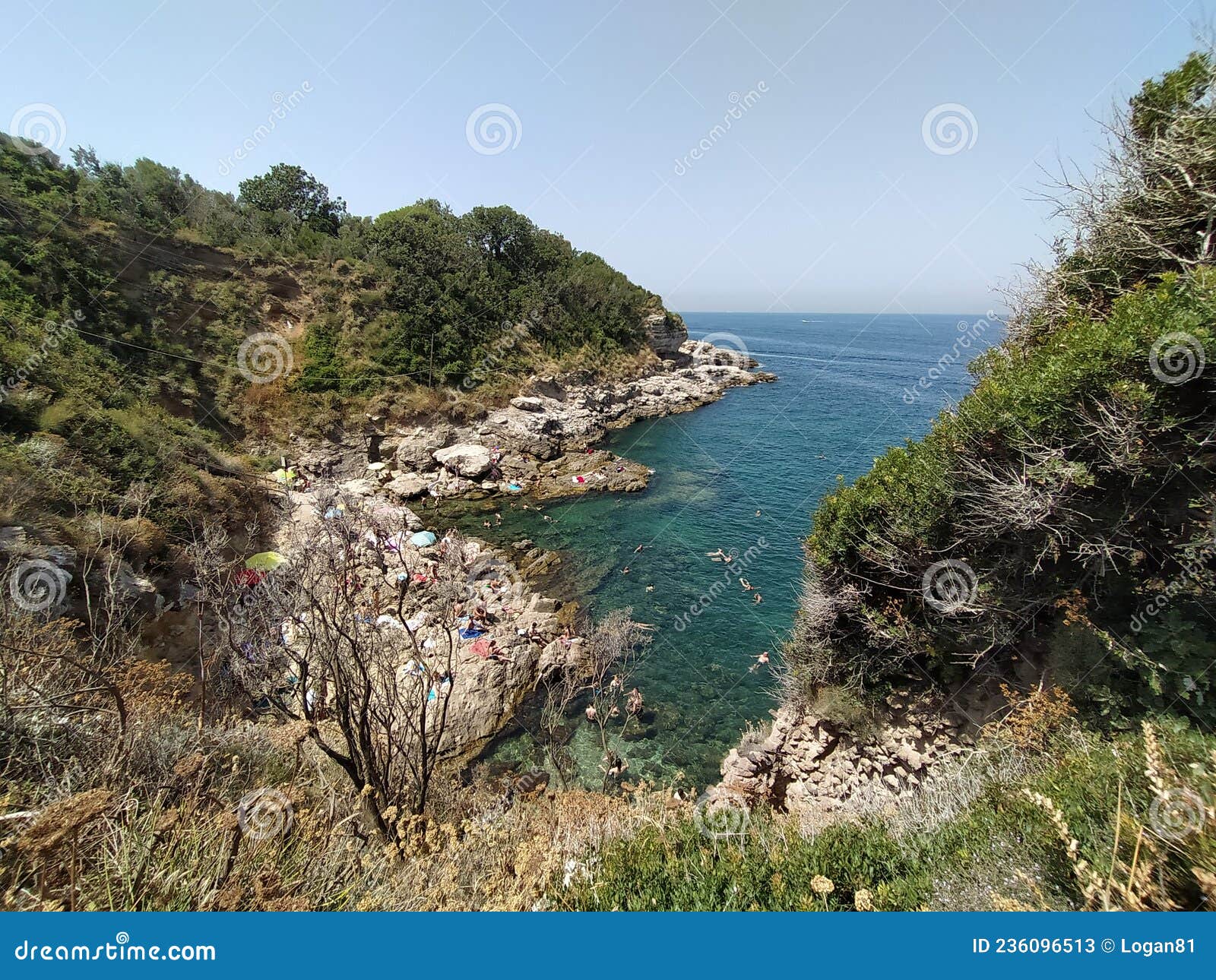 Baths of Queen Giovanna in Sorrento Bay in Naples Stock Image Image