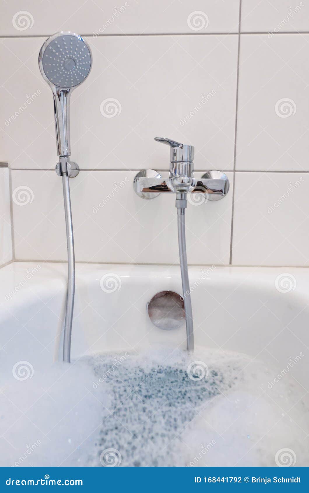 A Bathtub in a Bathroom Filled with Warm Water and Foam Stock Photo Image of chrome, interior
