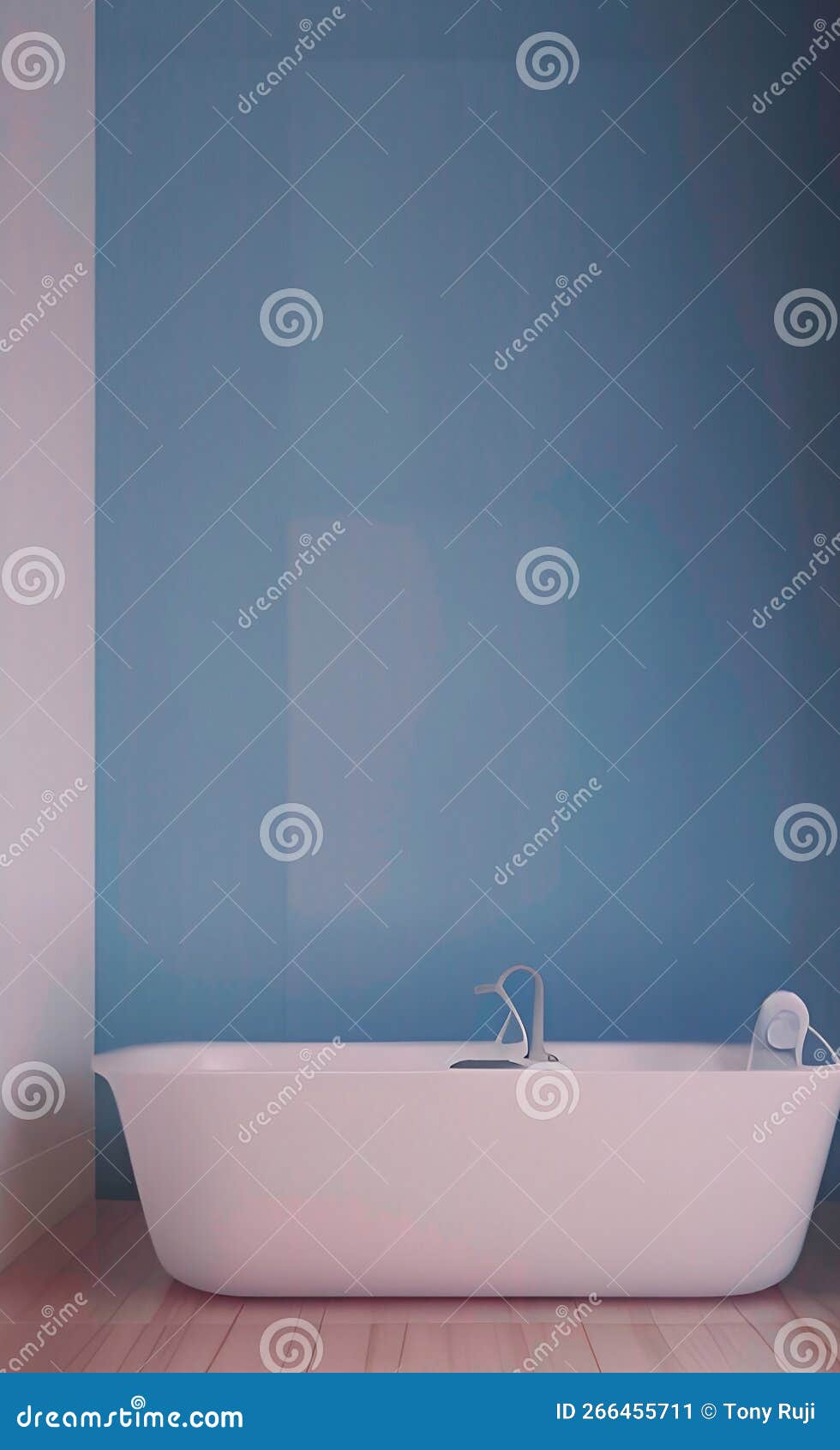 Bathtub in Modern House, Blue Clean Bathroom Stock Image Image of
