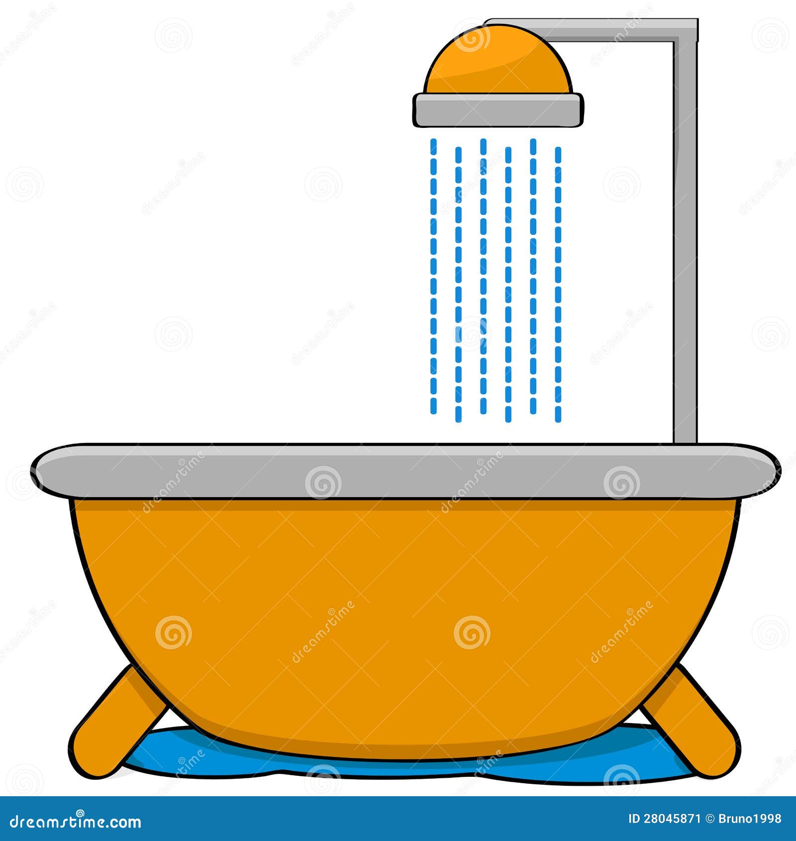 Bathtub with shower stock vector. Illustration of habit 28045871