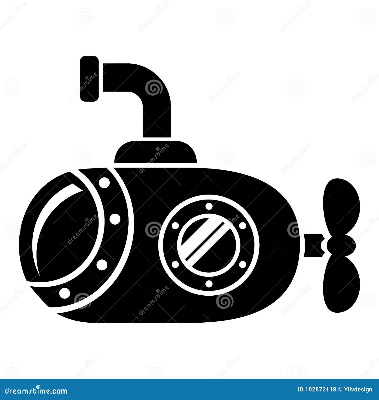 bathyscaphe icon, simple style