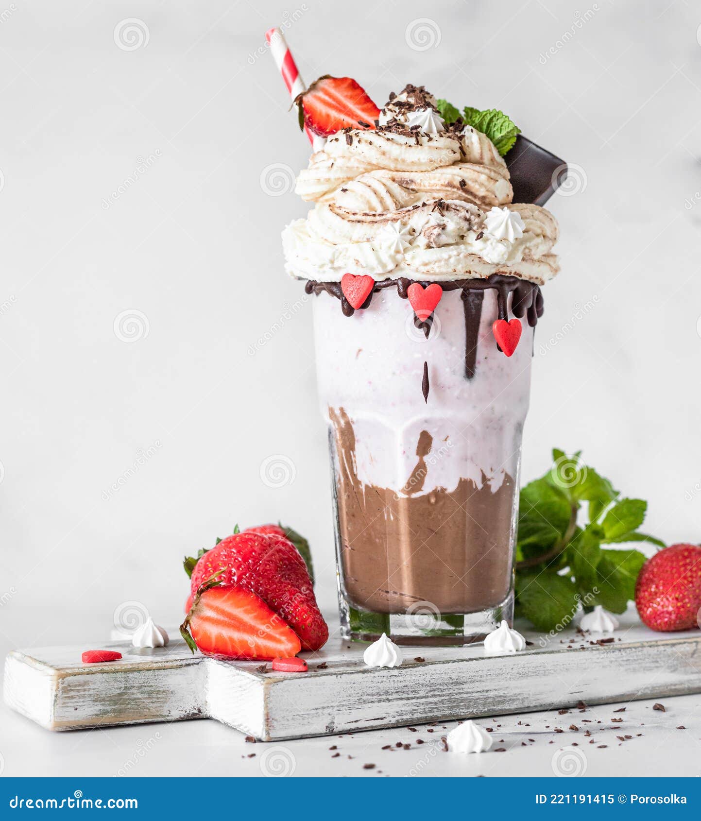 Batido de chocolate y fresa