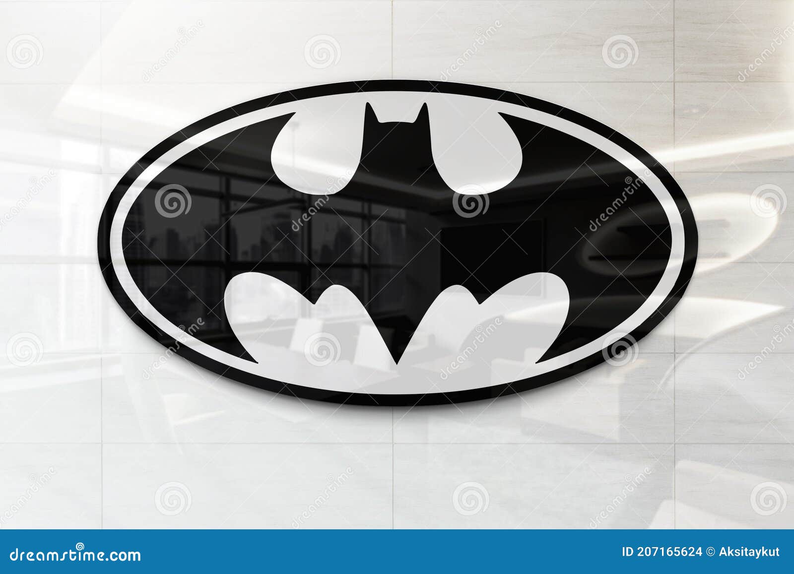 Batman on Glossy Office Wall Realistic Texture Editorial Stock Image -  Illustration of american, finger: 207165624