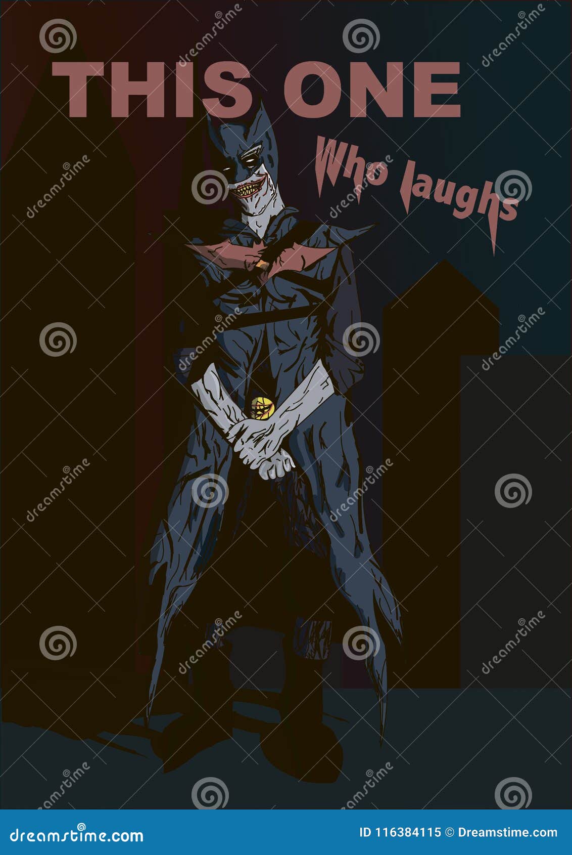 Batman que ríe imagen editorial. Ilustración de detective - 116384115