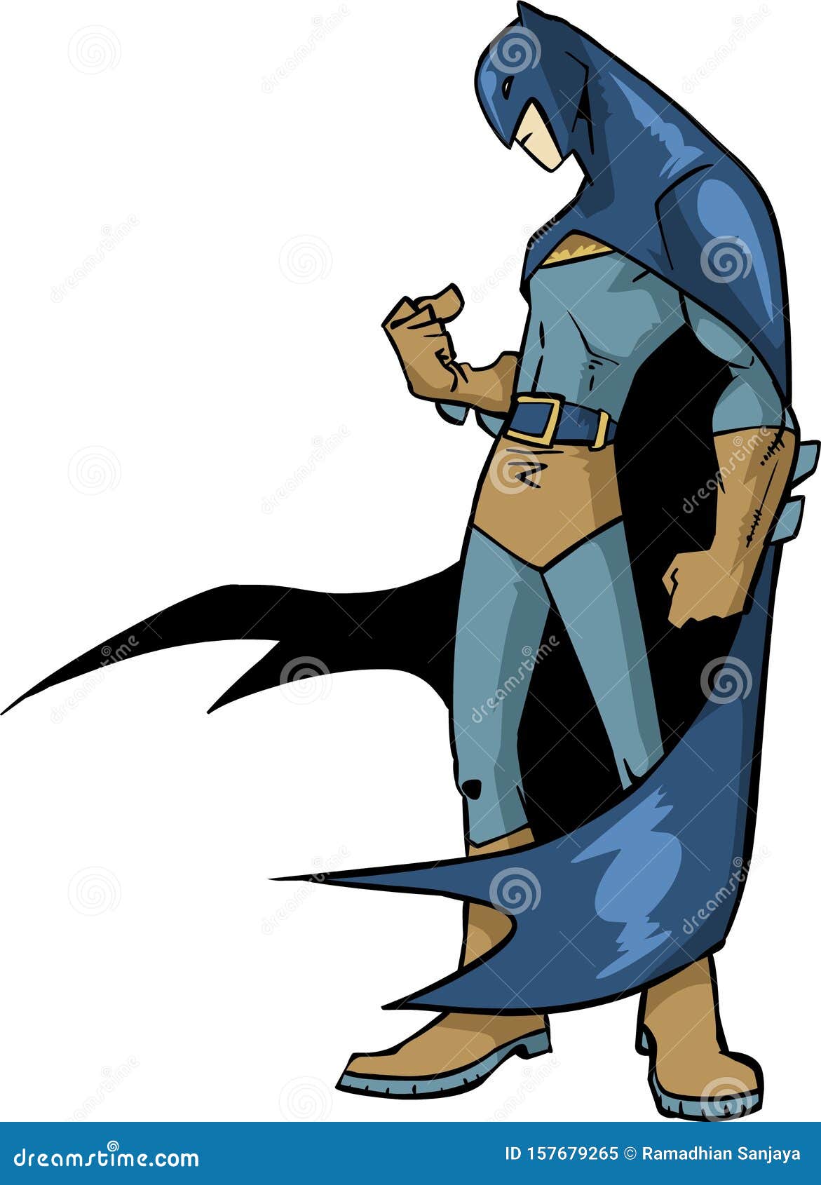 Batman Superhero Dc Comic Standing Cartoon Pose With Cartoon Style Unique Bright Color Editorial Image Illustration Of Enemy Pose 157679265